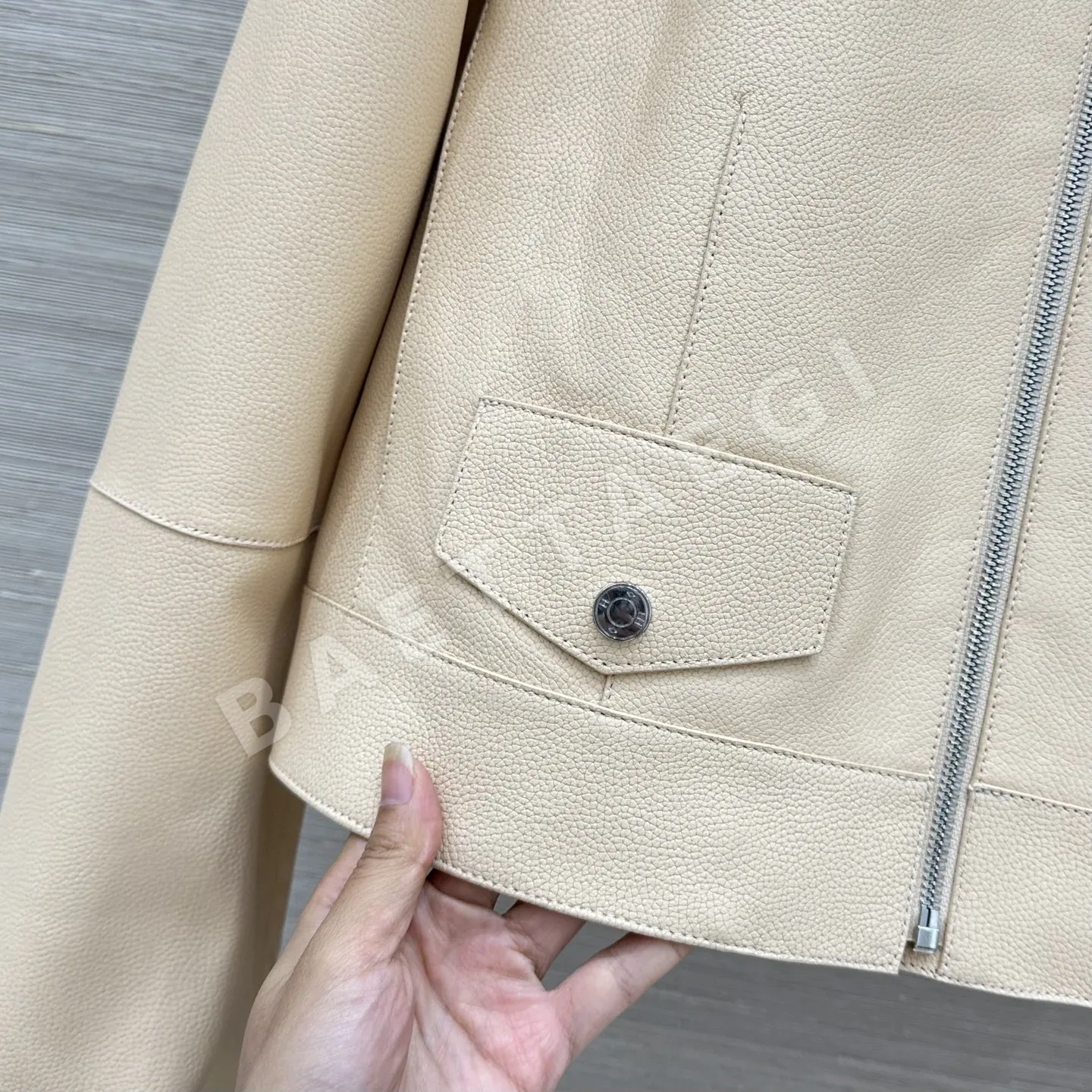 에르메스 리치 패턴 램스킨 여성 자켓 상세 이미지 6