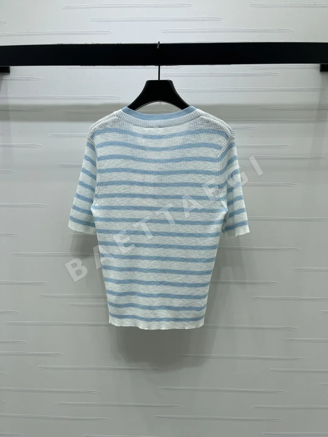 디올 V넥 니트 여성 반팔 탑 상세 이미지 8