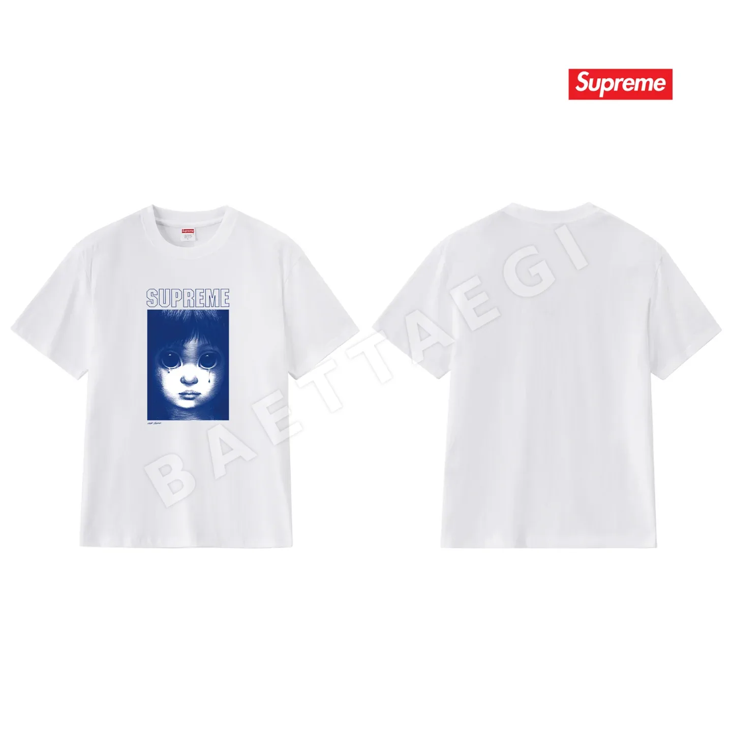 슈프림 마가렛 키인 그래픽 남성 반팔 티셔츠 상세 이미지 4
