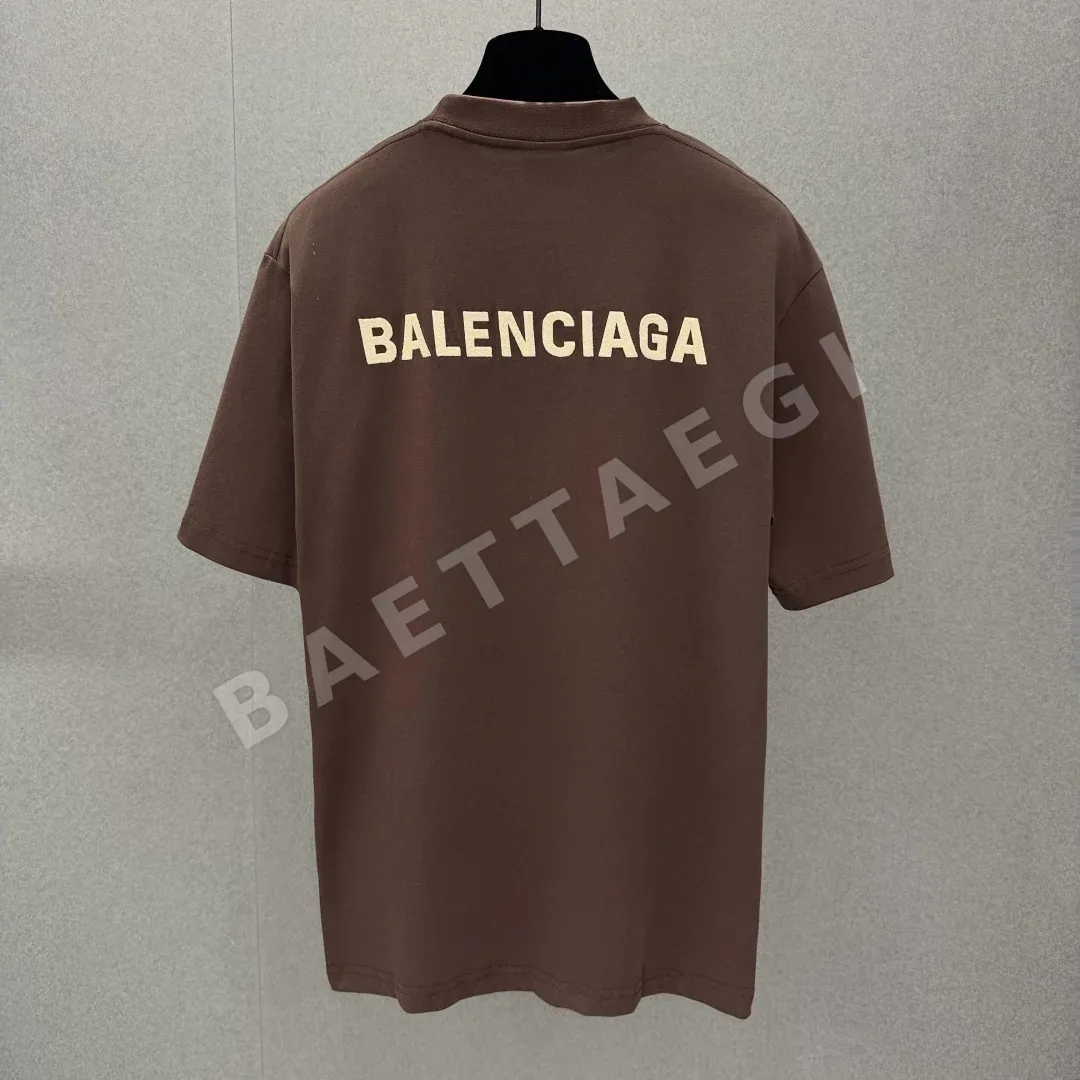 발렌시아가 브라운 스몰 로고 반팔 티셔츠 상세 이미지 2