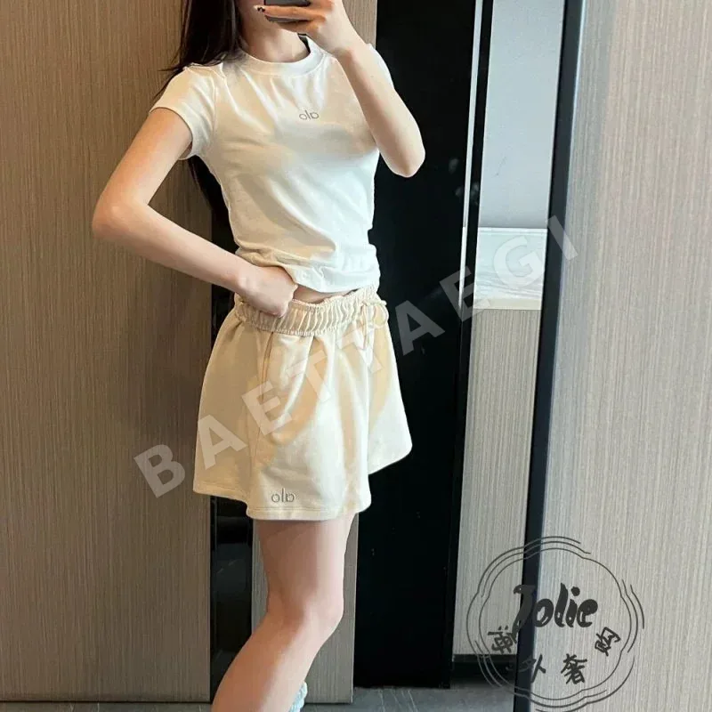 알로 여성 라운드넥 숄더컷 반팔 티셔츠 상세 이미지 2