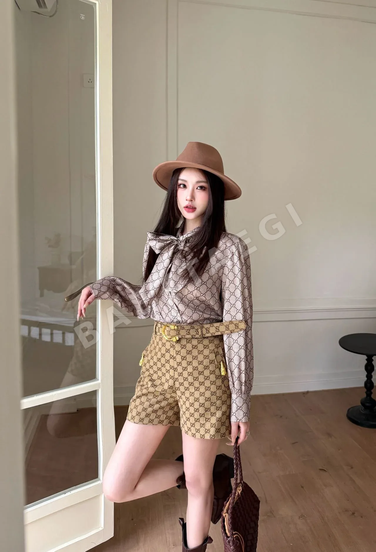 구찌 자카드 여성 반바지 91706