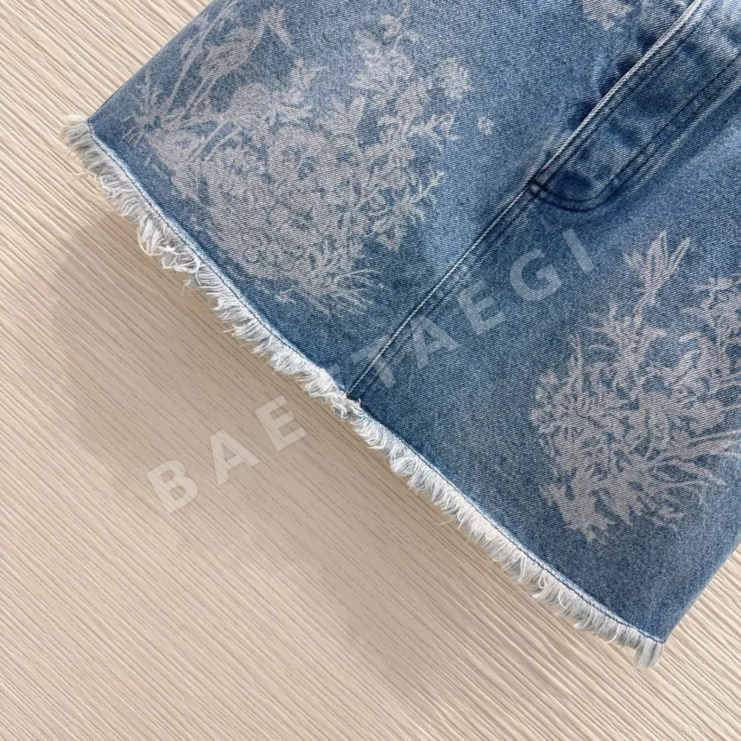 디올 레이저 프린트 데님 스커트 상세 이미지 6