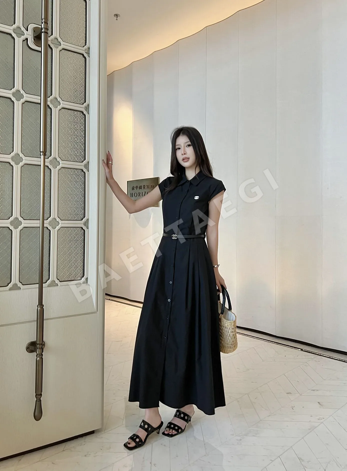 샤넬 민소매 A라인 원피스 여성용 129707