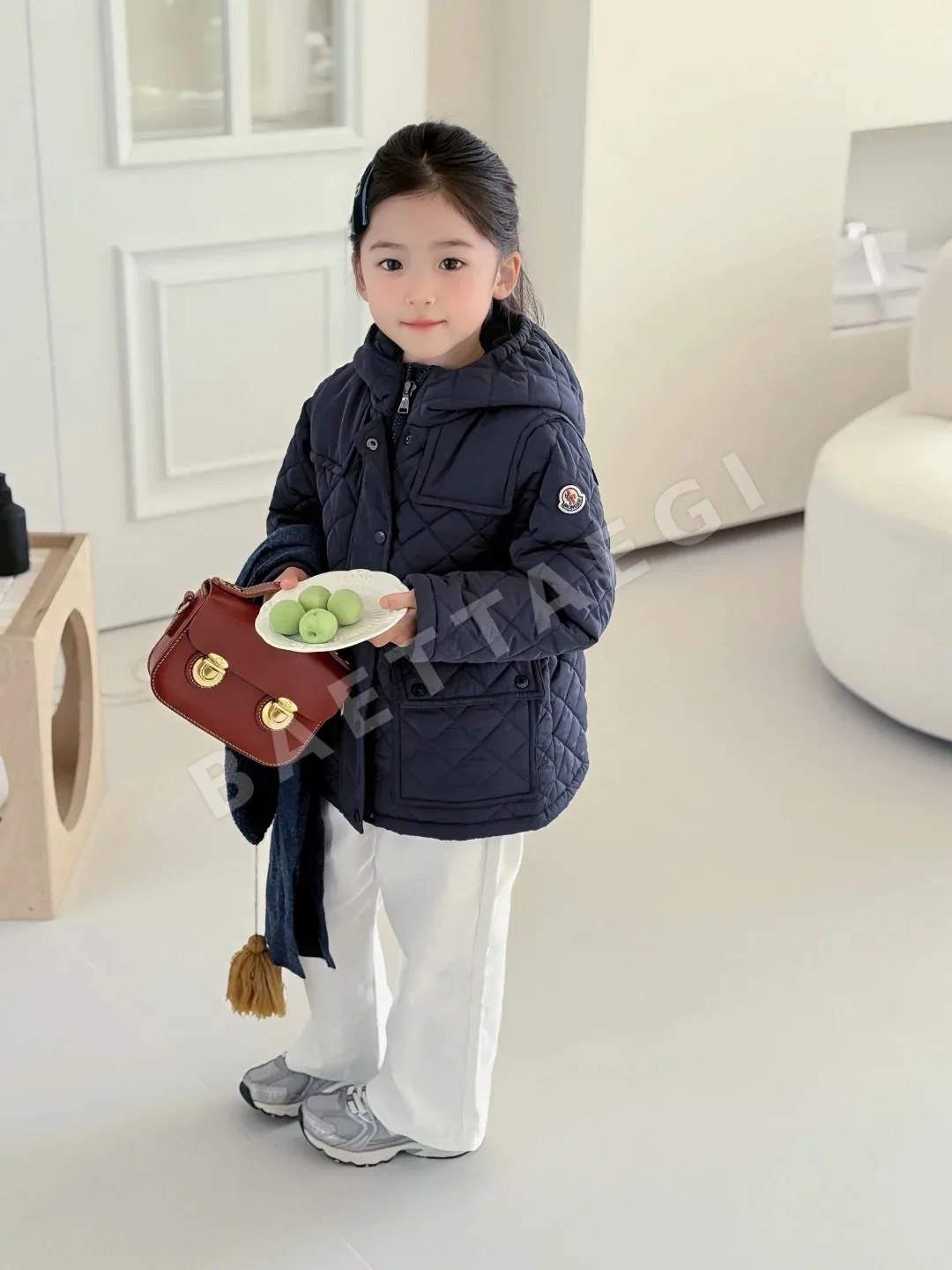 몽클레르 네이비 퀼팅 코튼 패딩 자켓 키즈 상세 이미지 7