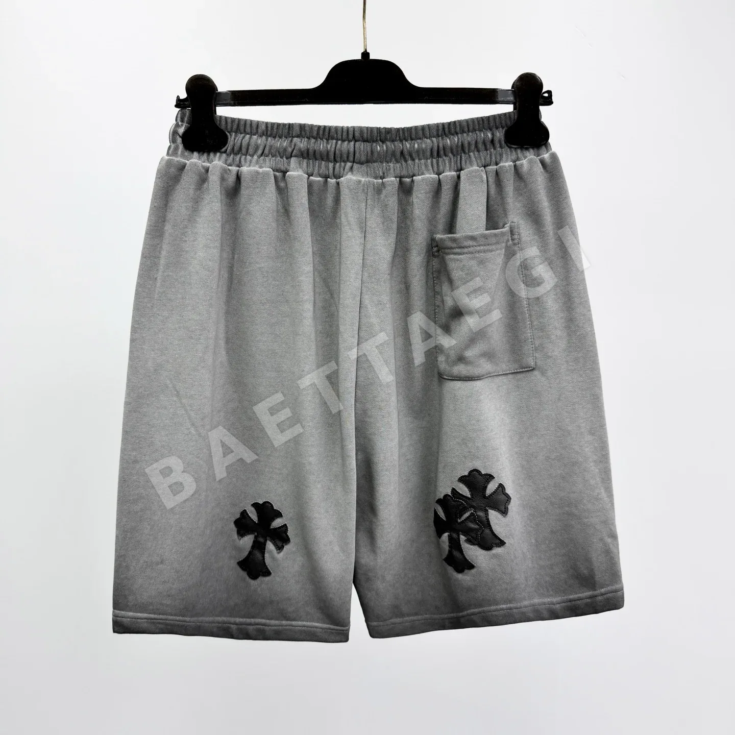 크롬하츠 자수 크로스 면 5 부 중허리 반바지 상세 이미지 2