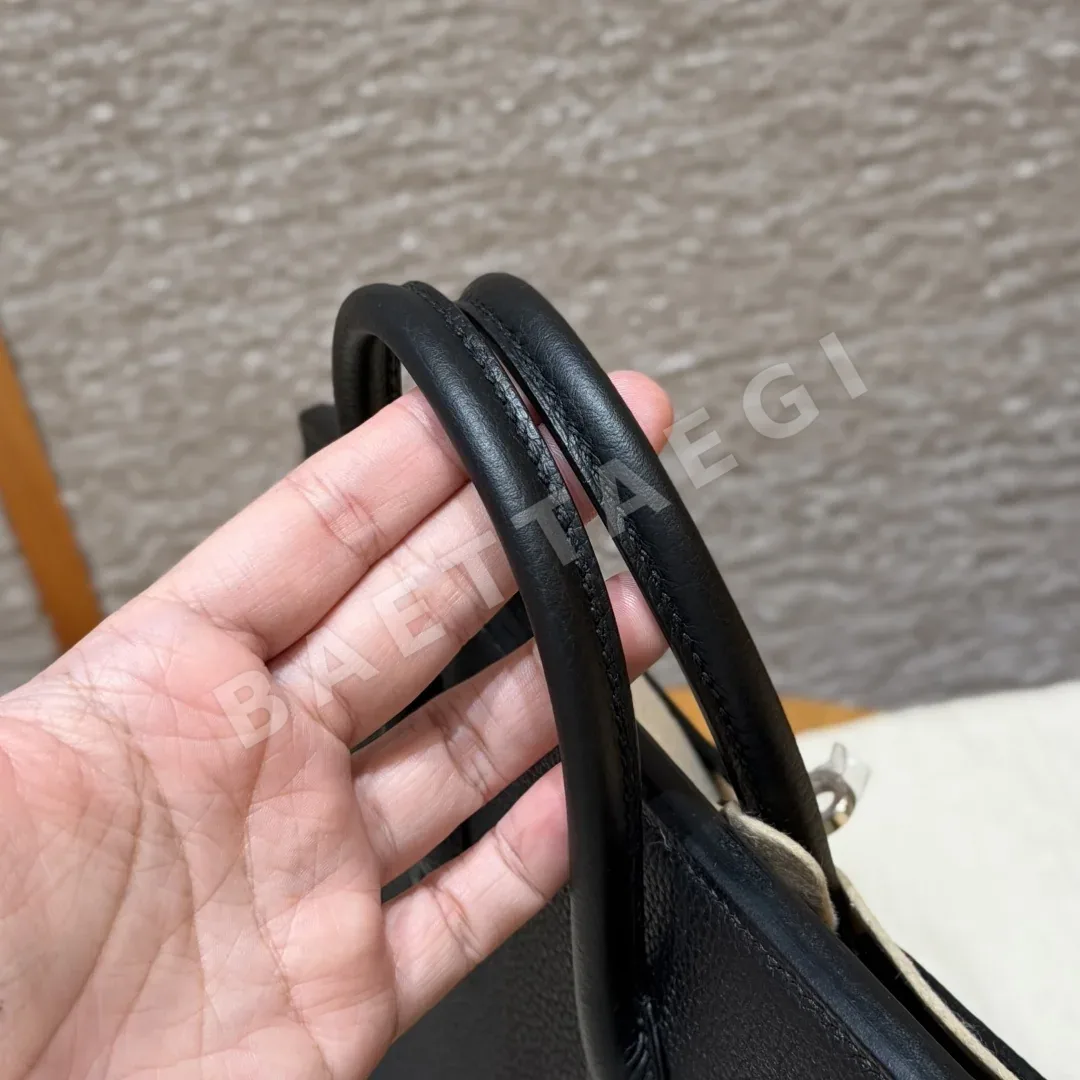 에르메스 버킨 25 블랙 토고 가죽 가방 상세 이미지 6