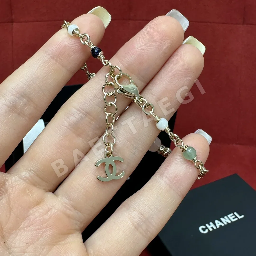 샤넬 마카롱 크리스탈 더블 C 목걸이 상세 이미지 5