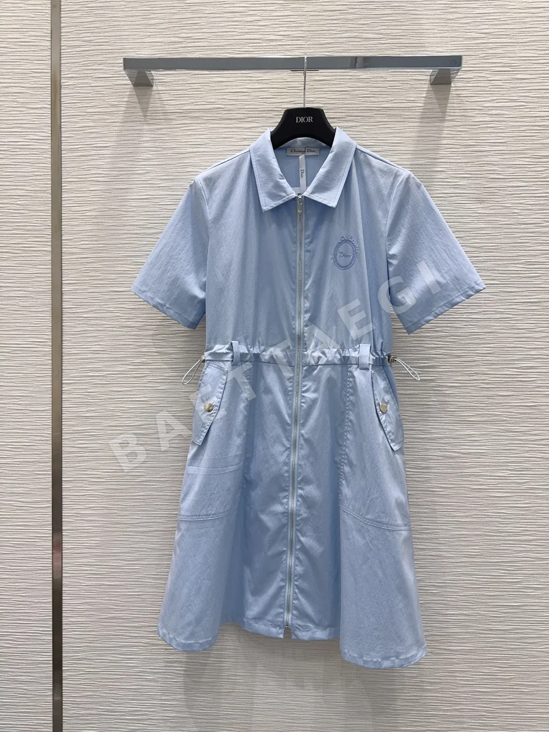 디올 라펠 카라 자수 로고 미들 원피스 92962