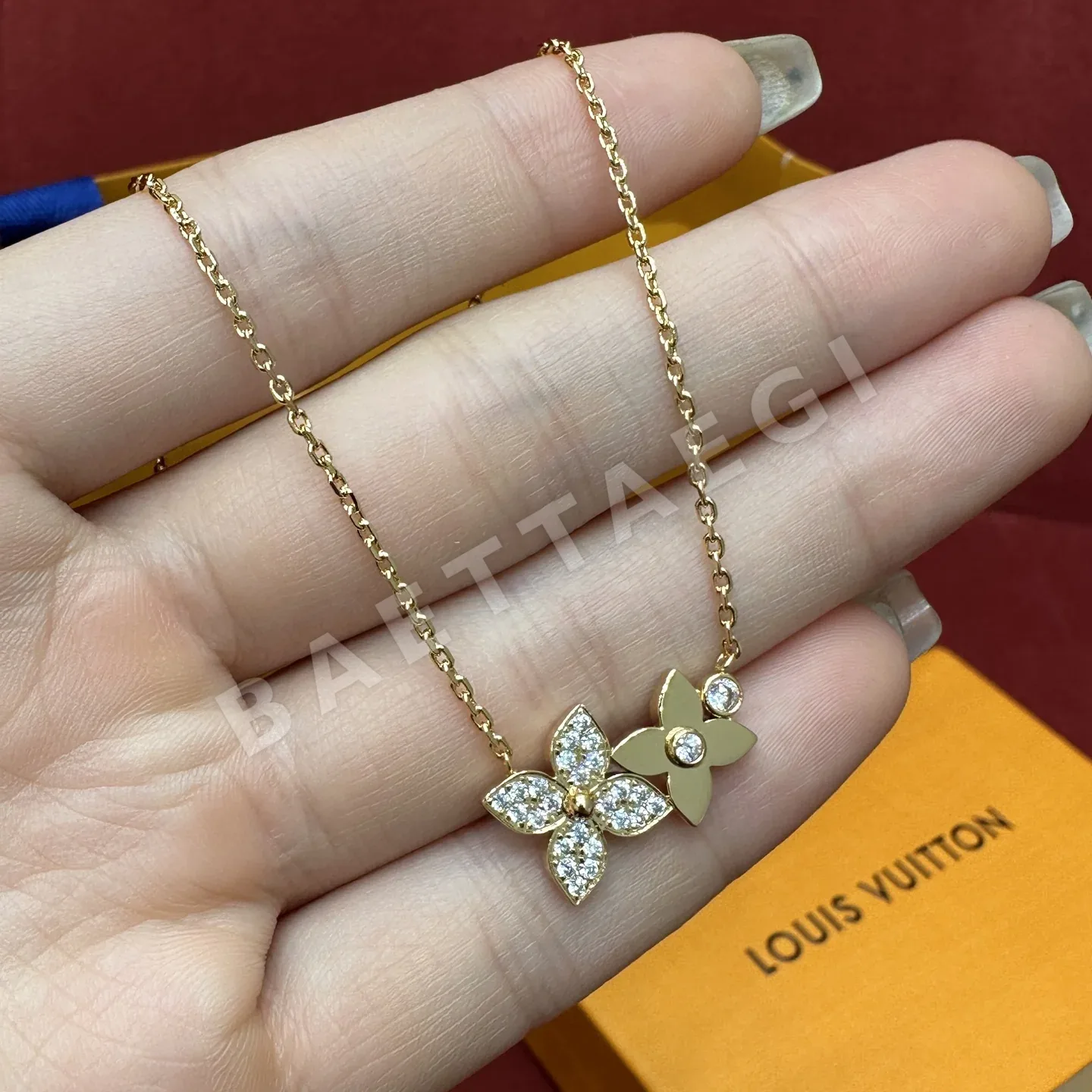 루이비통 LV 더블 플라워 다이아몬드 목걸이 178458