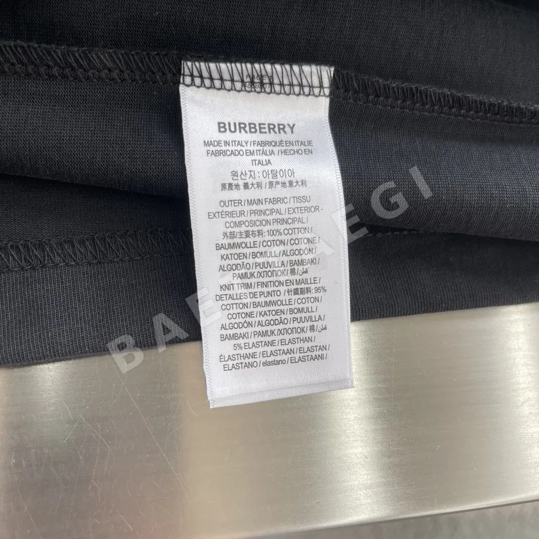 버버리 로고 자수 프린트 반팔 티셔츠 남녀공용 1908 상세 이미지 8