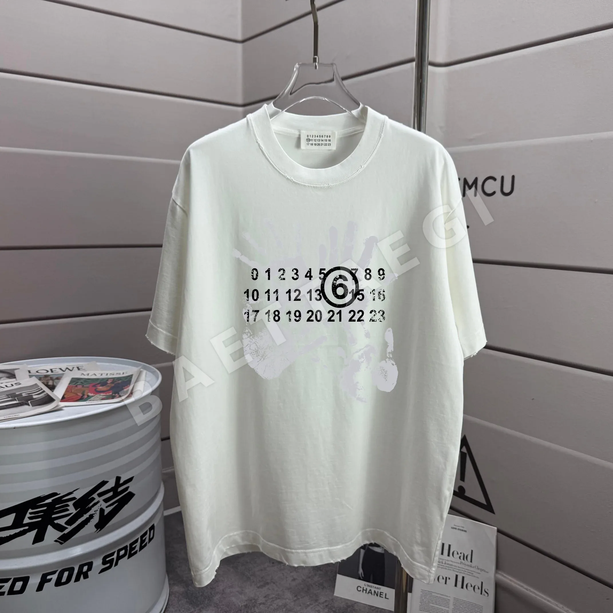 마르지엘라 워시드 가공 데미지 크루넥 반팔 티셔츠 88733