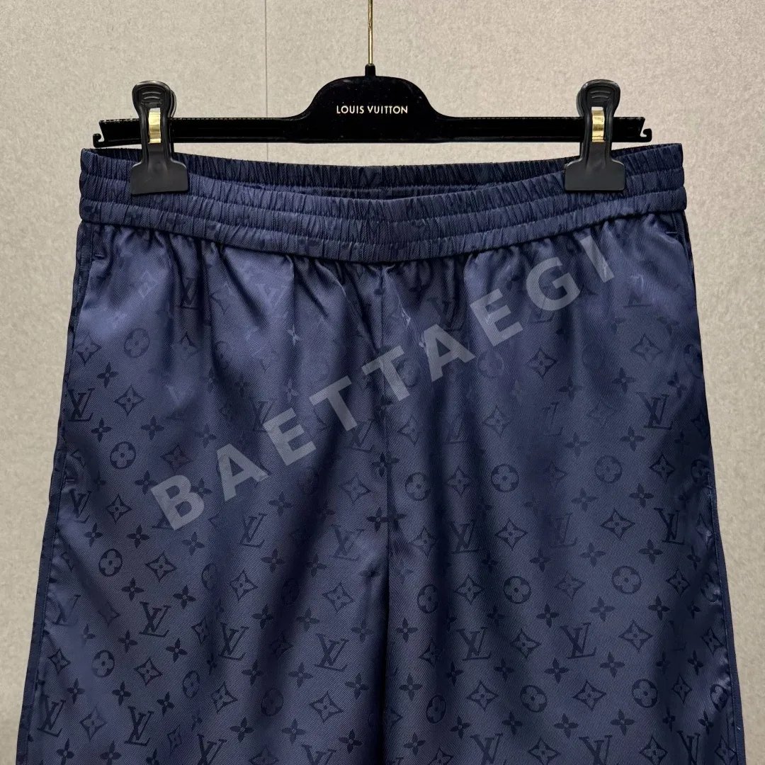 루이비통 모노그램 자카드 실크 남성 반바지 상세 이미지 3