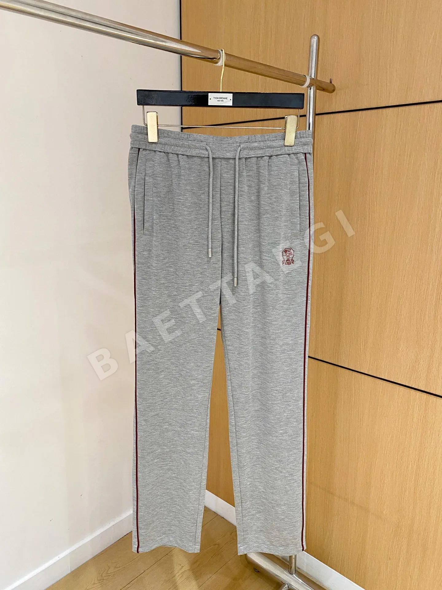 브루넬로쿠치넬리 에어리 라이스 그레인 체크 남성 바지 88394