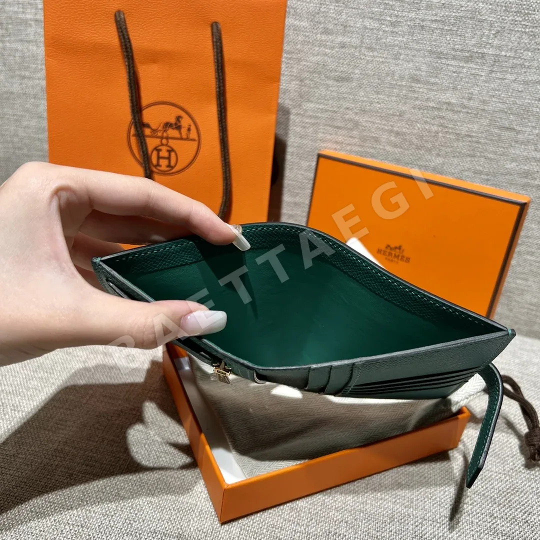 에르메스 피콕 그린 엡솜 팜 프린트 지갑 상세 이미지 7