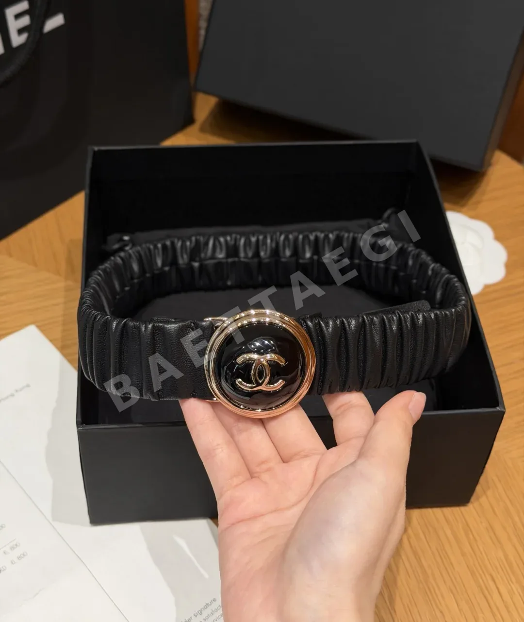 샤넬 플리츠 고무 벨트 30mm 상세 이미지 7