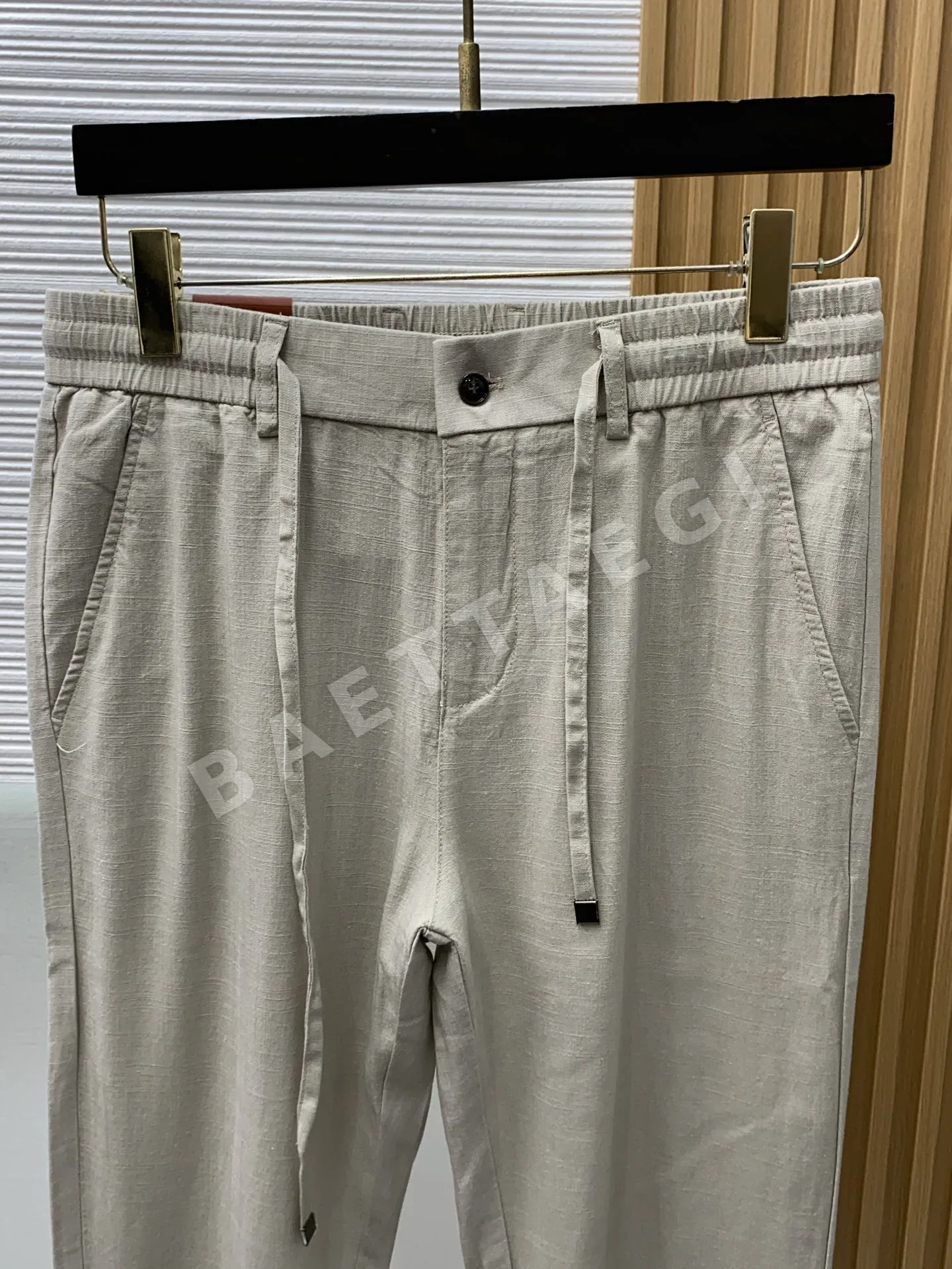 로로피아나 린넨 코튼 혼방 남성 바지 상세 이미지 3