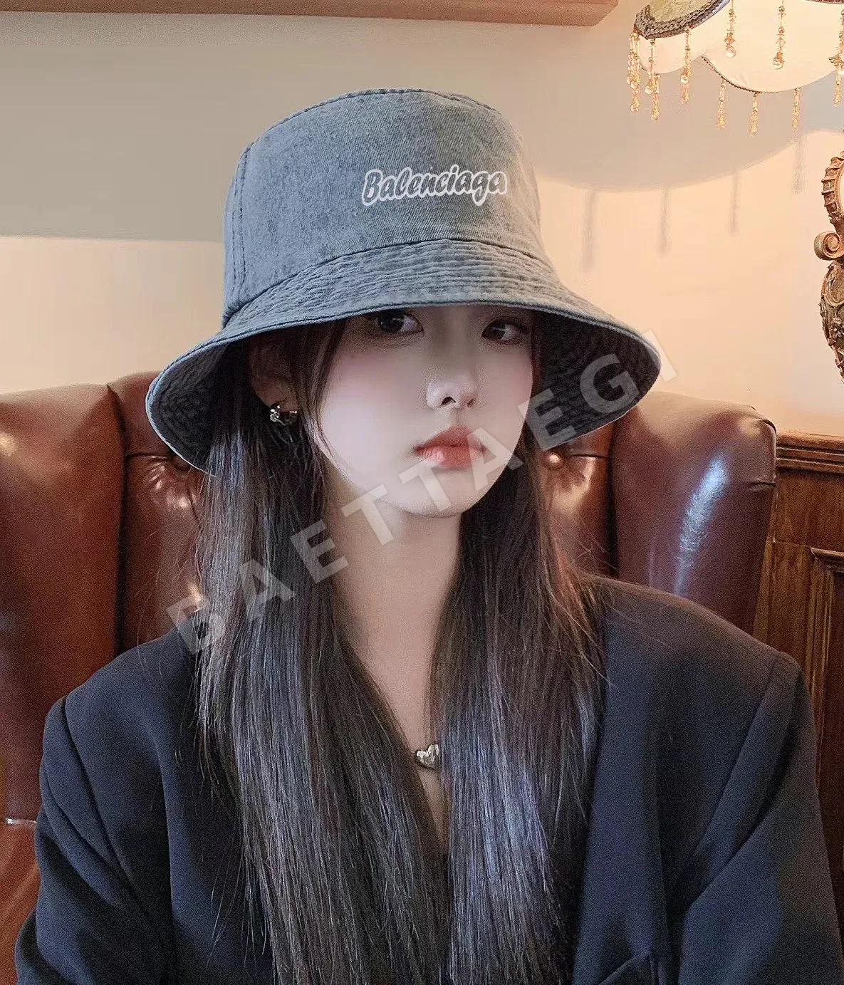 발렌시아가 데님 버킷 햇 78125