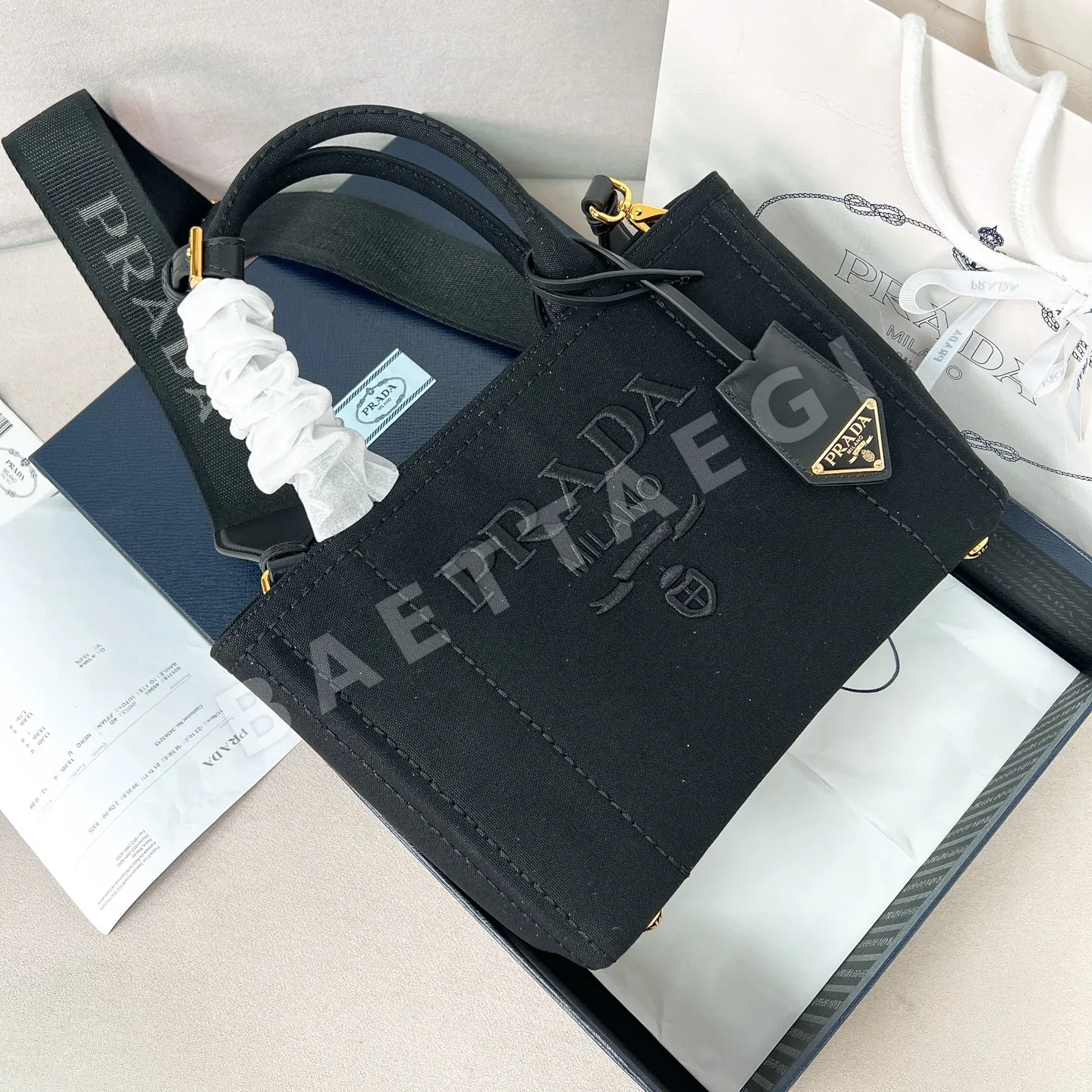 프라다 자르디네르 린넨 캔버스 가드너 가방 1BG464