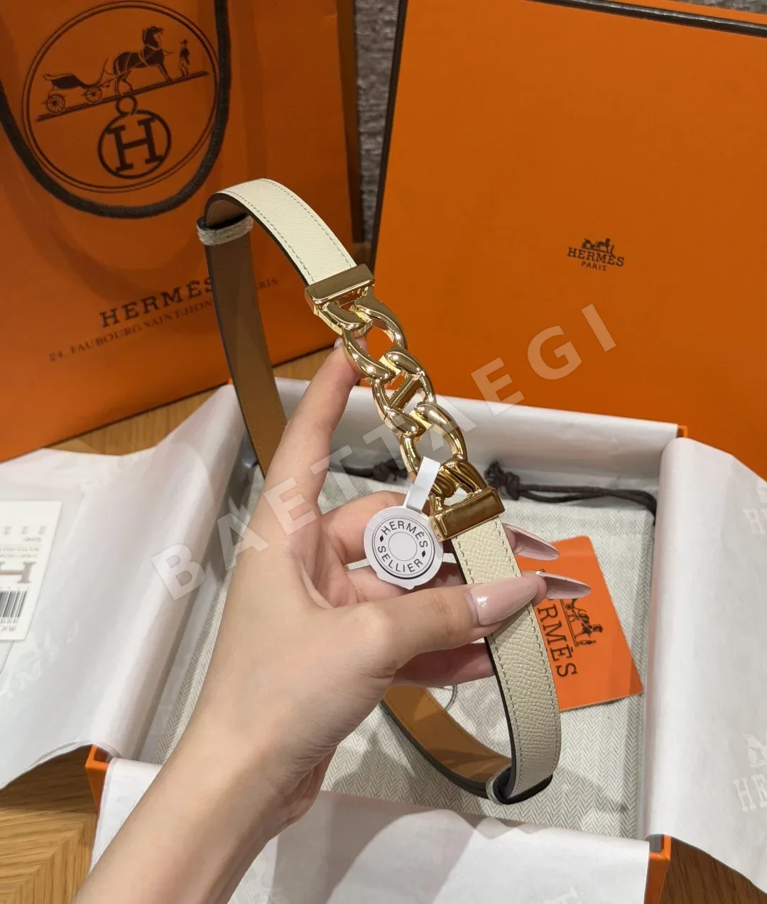 에르메스 H 브클릿 체인 단클 벨트 18mm 상세 이미지 4