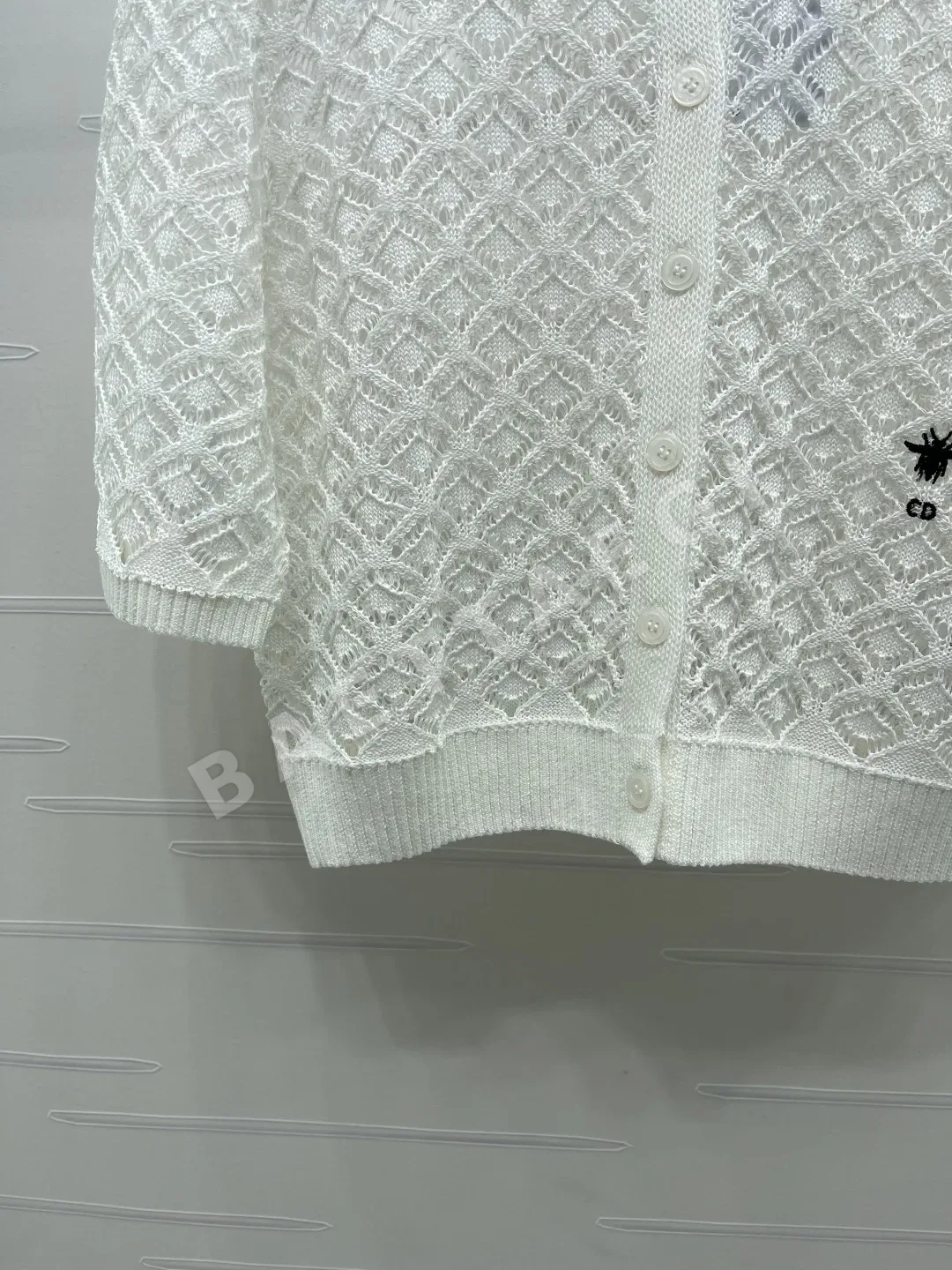 디올 카라 니트 반팔 가디건 상세 이미지 5