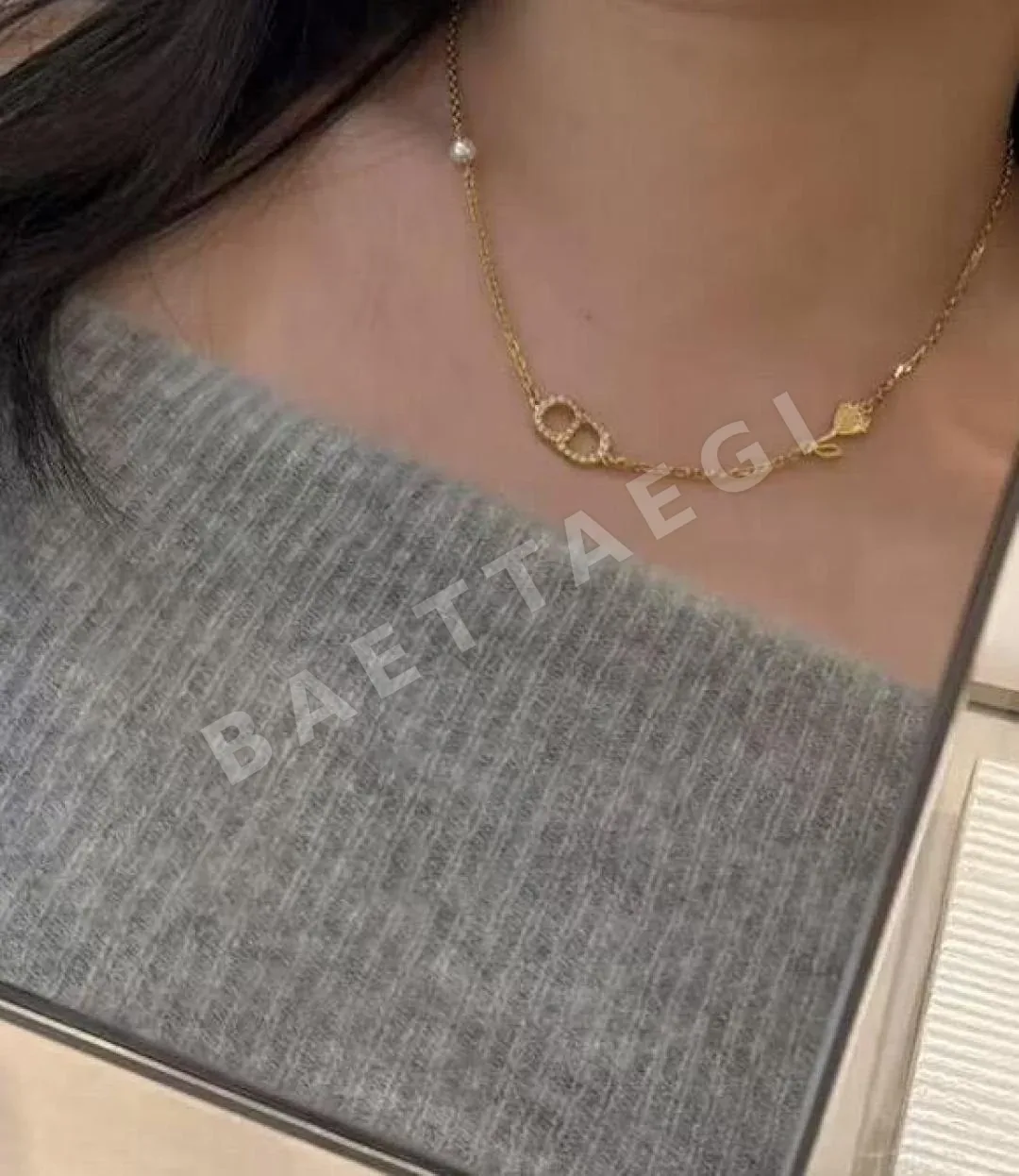 디올 골드 목걸이 상세 이미지 2