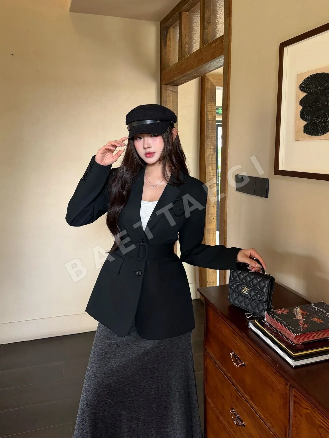 디올 라펠 싱글 브레스트 슬림핏 여성 자켓 178736