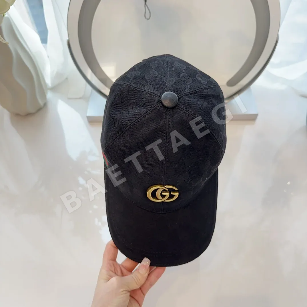 구찌 더블 G 메탈 장식 캔버스 모자 상세 이미지 2