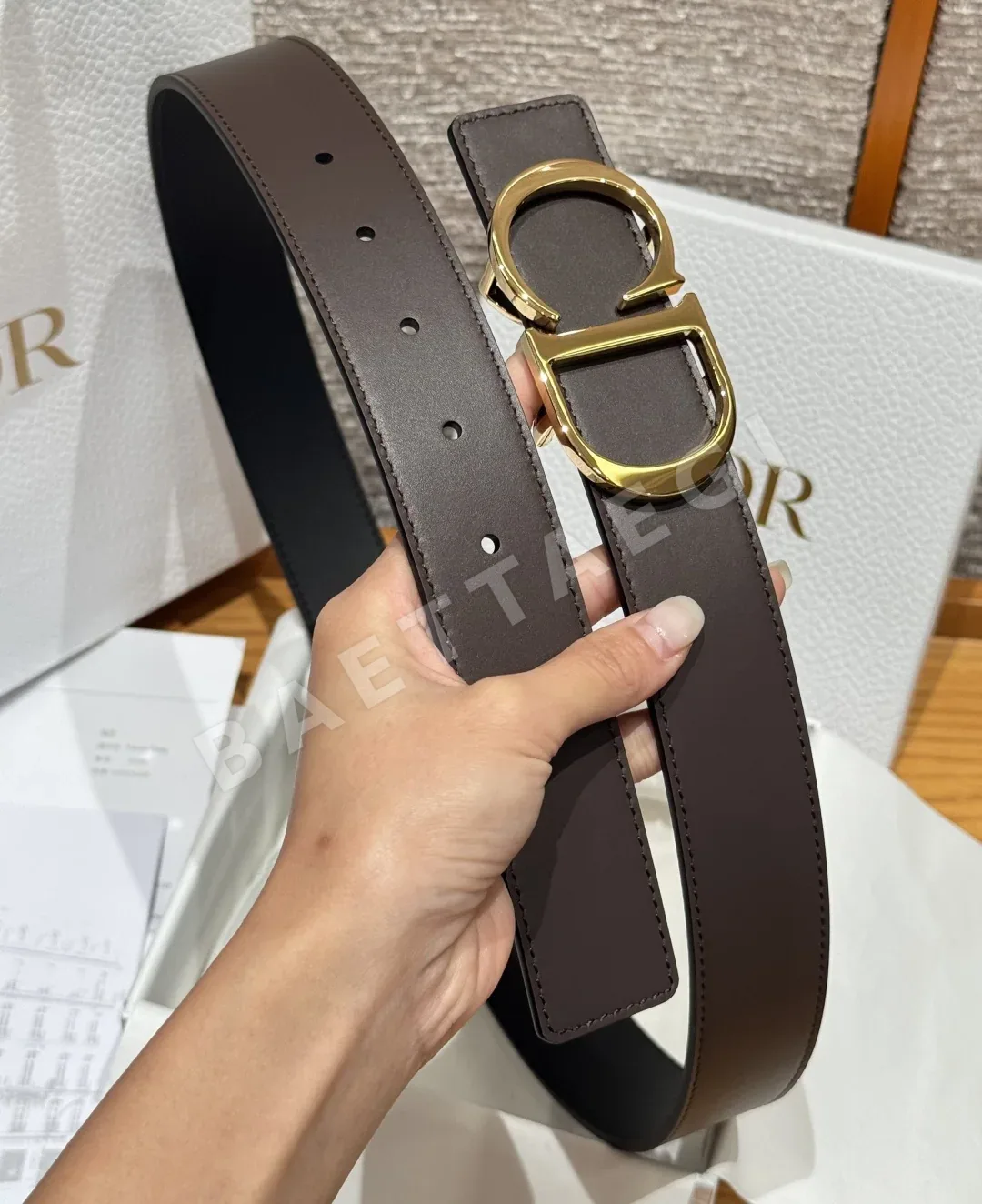 디올 양면 버클 소가죽 벨트 상세 이미지 4