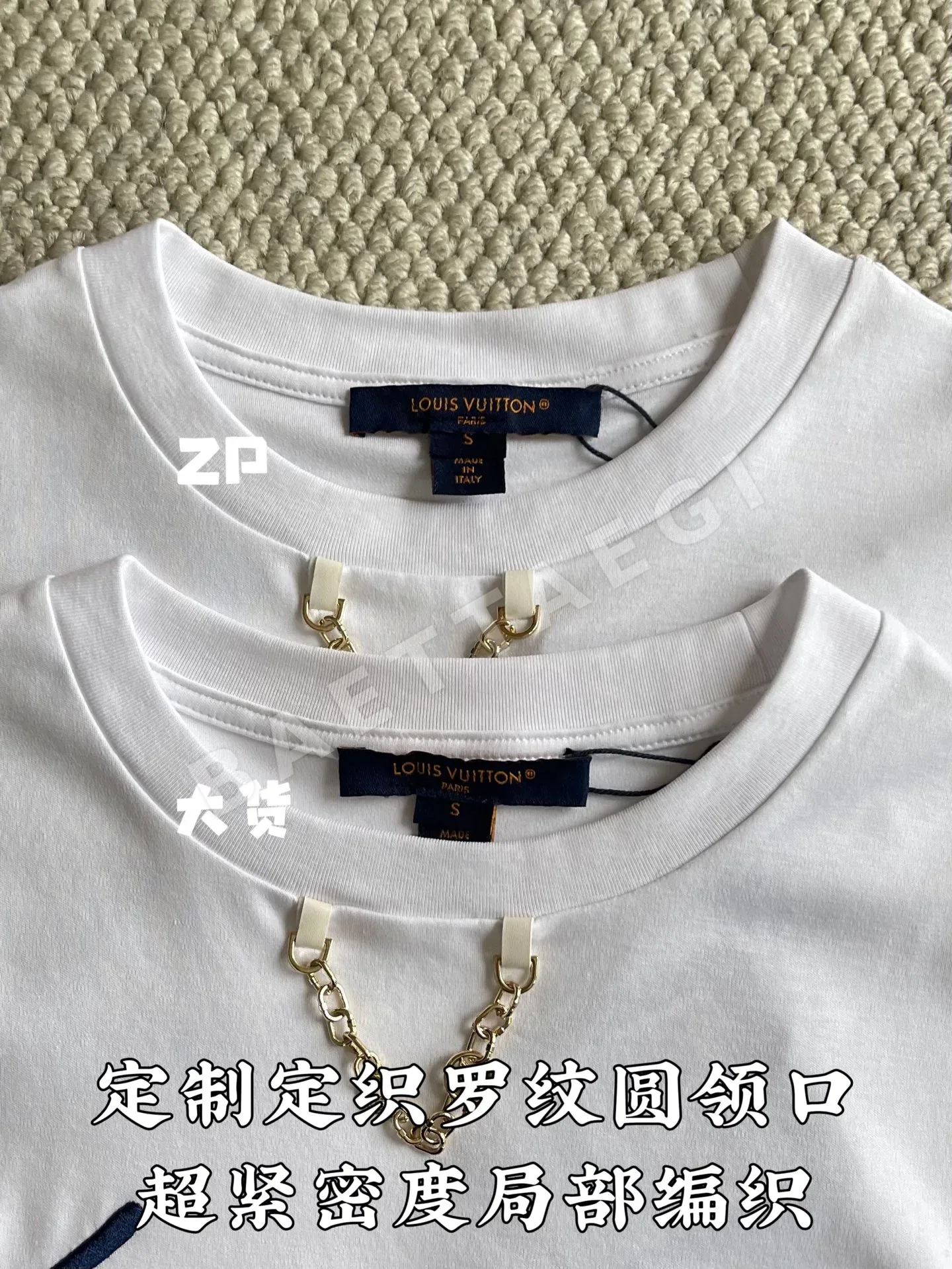 루이비통 LV 로고 자수 여성 반팔 티셔츠 상세 이미지 6
