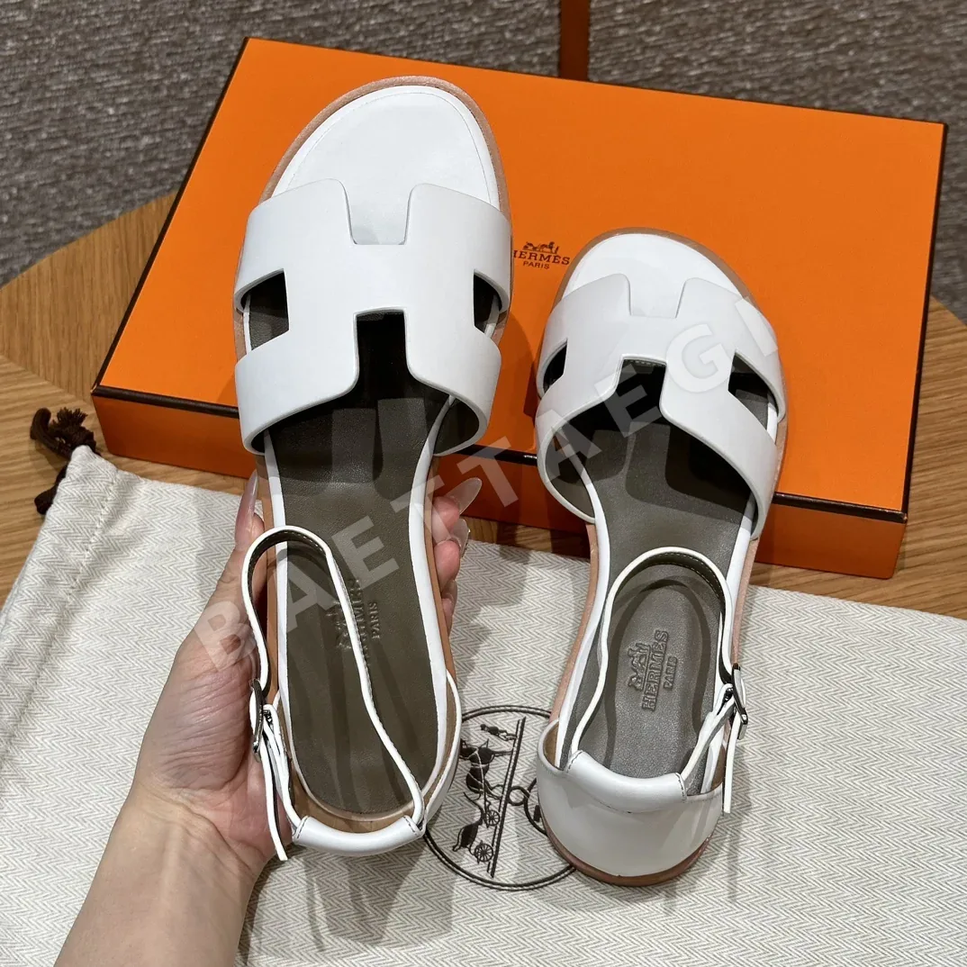 에르메스 산토리니 샌들 퓨어화이트 가죽 상세 이미지 7