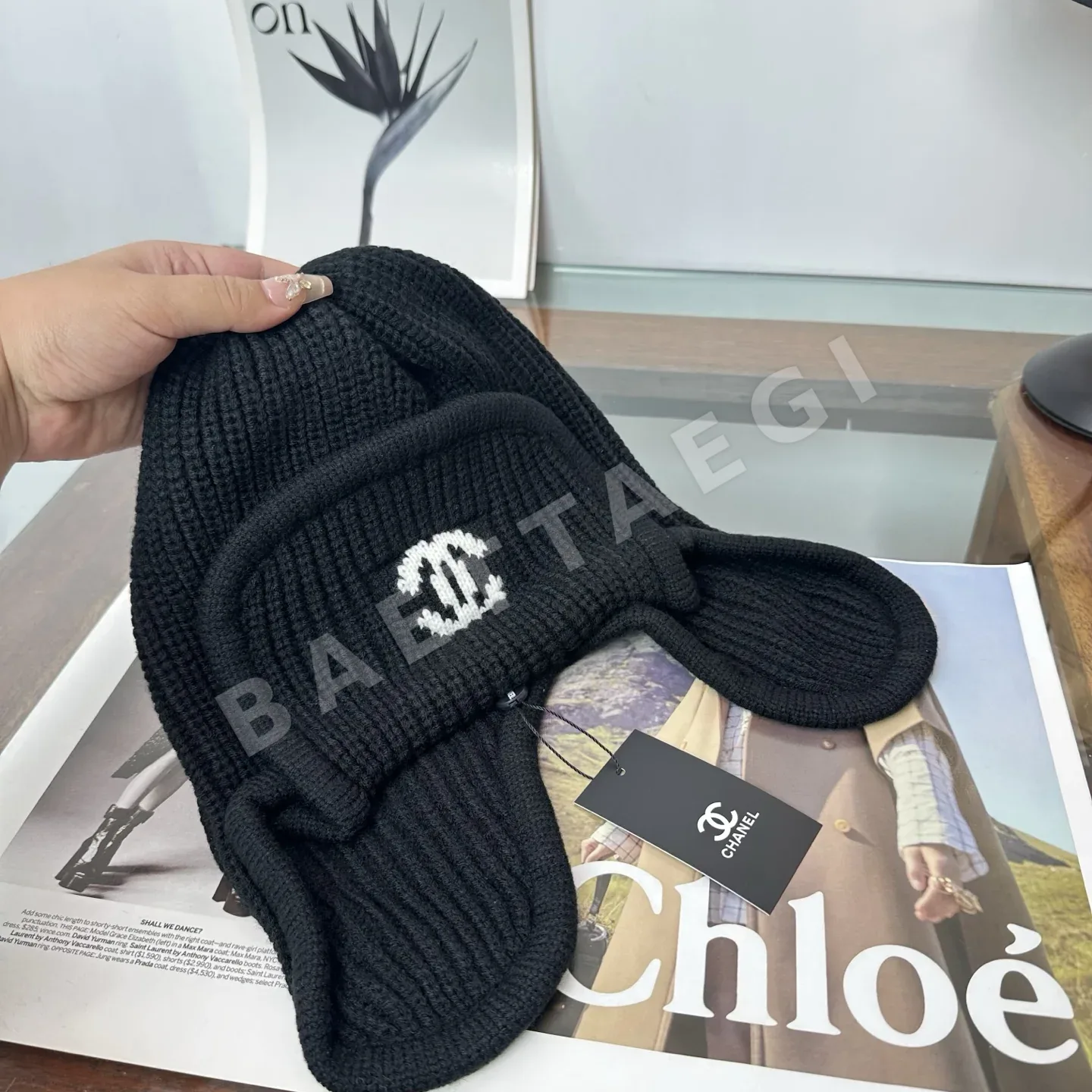 샤넬 니트 비니 모자 상세 이미지 5