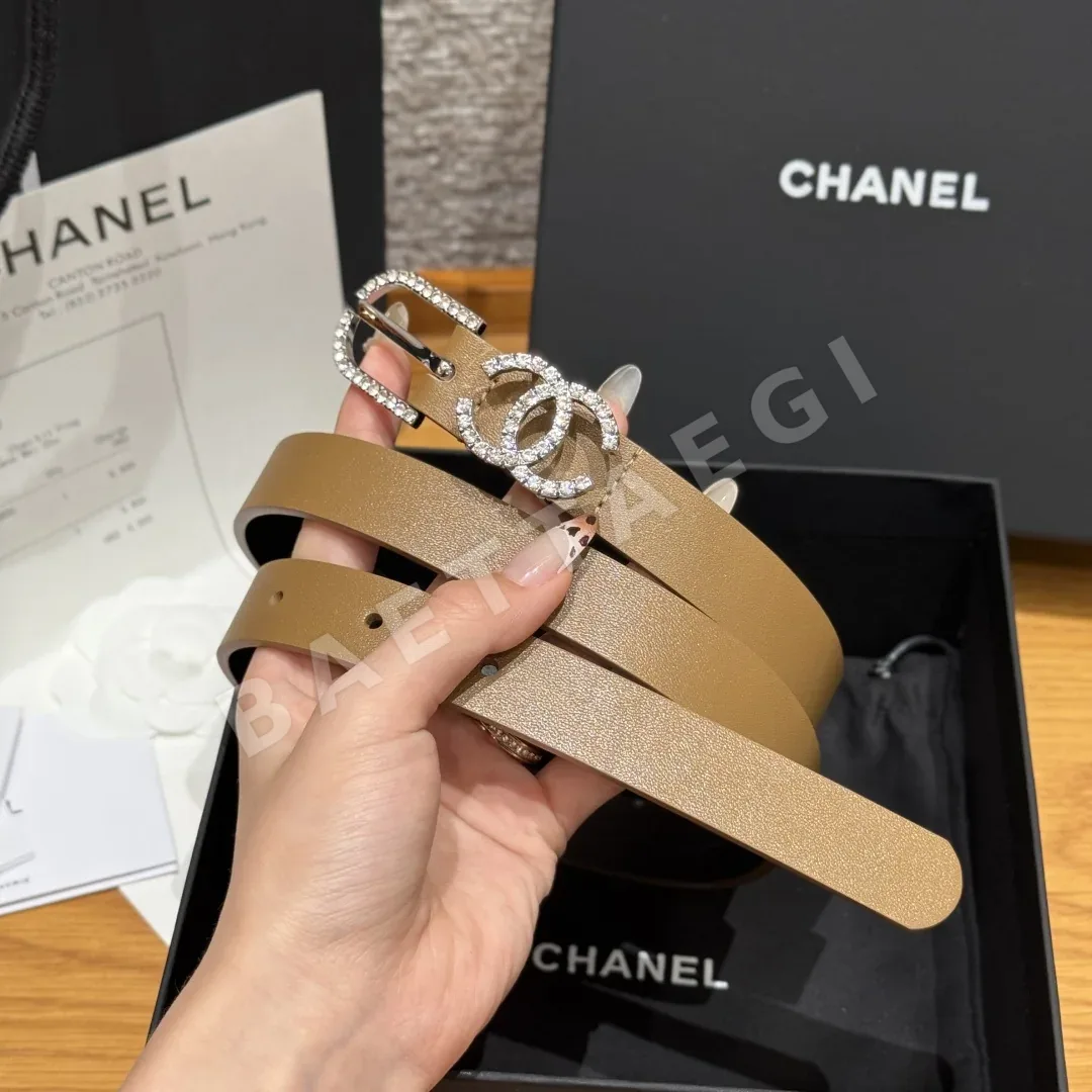 샤넬 더블 C 크리스탈 버클 소가죽 벨트 상세 이미지 3