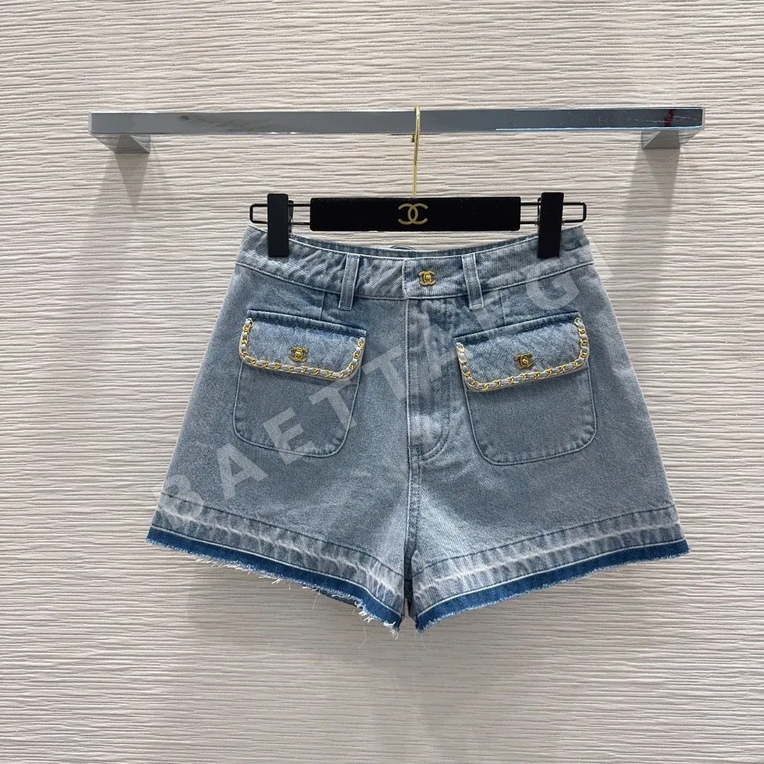 샤넬 데미지 가공 데님 반바지