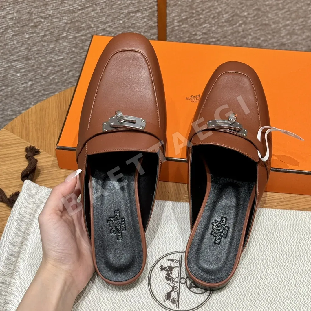 에르메스 샌들 Saddle Red Goatskin 실버 하드웨어 상세 이미지 6
