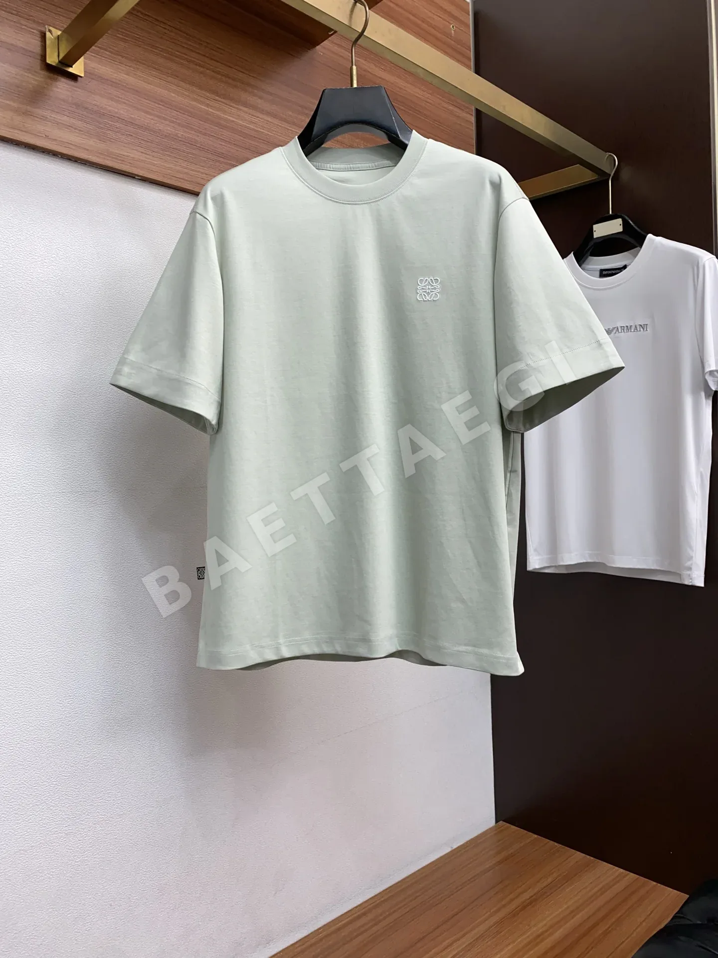 로에베 남성 장섬유 코튼 반팔 셔츠 48326