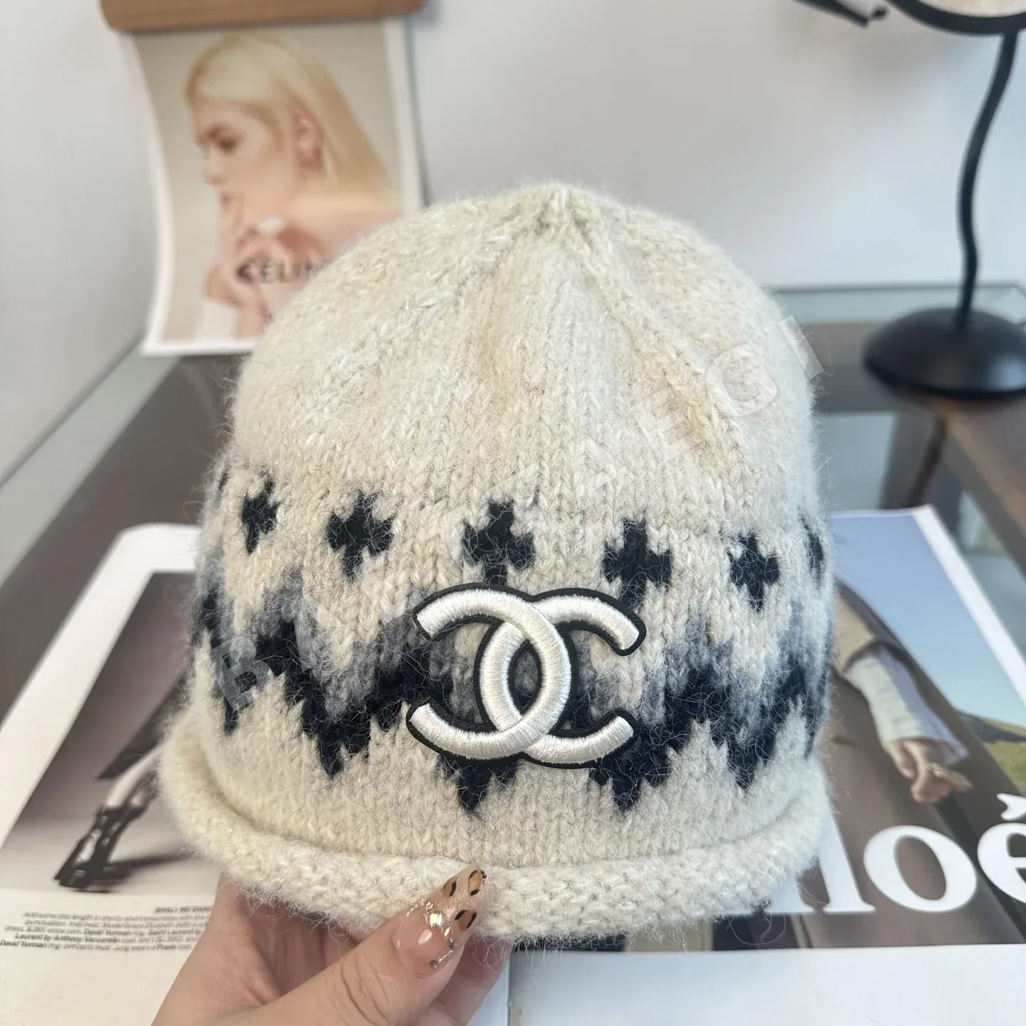 샤넬 니트 비니 모자 상세 이미지 9