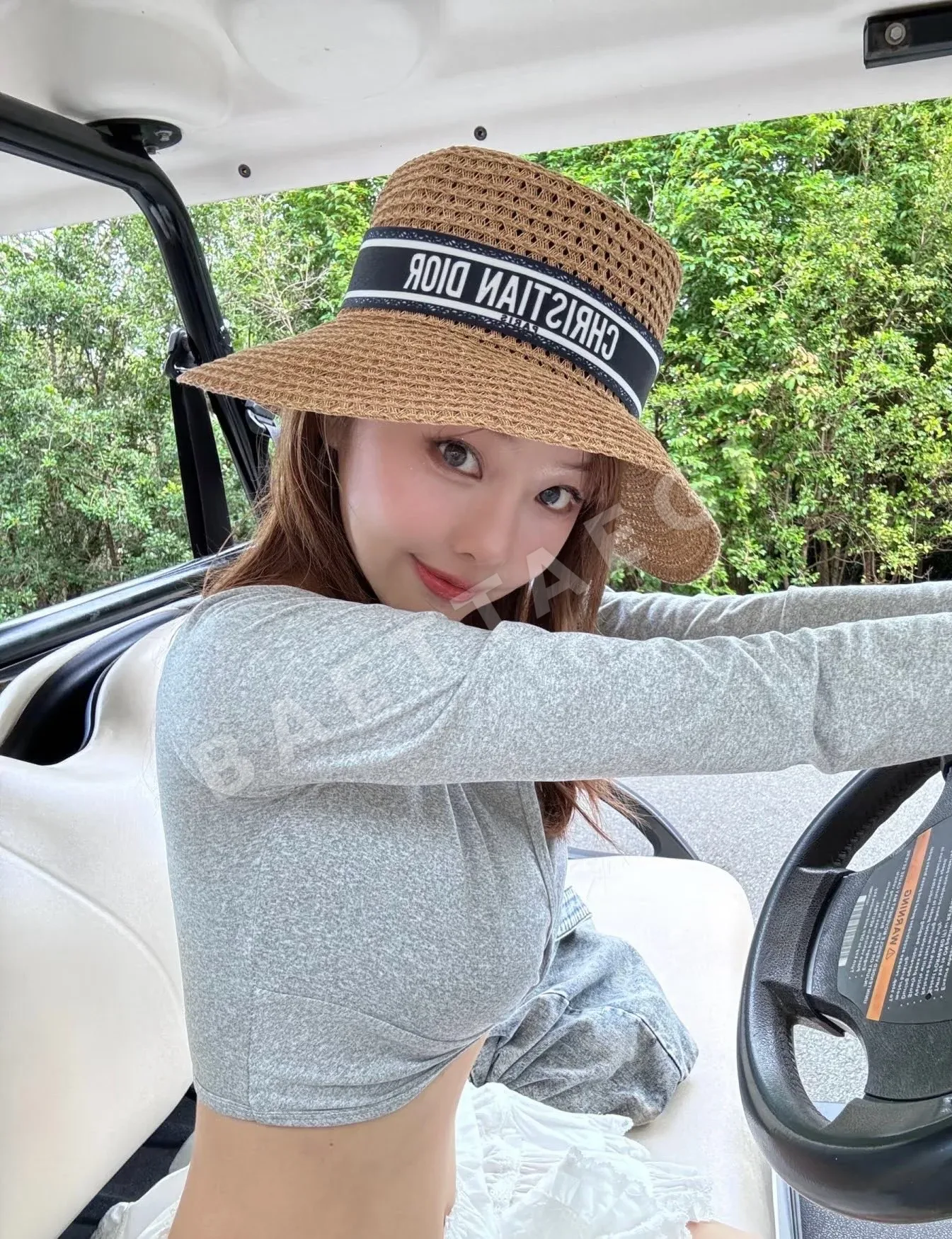 디올 일본제 자수 로고 밀짚모자 상세 이미지 5