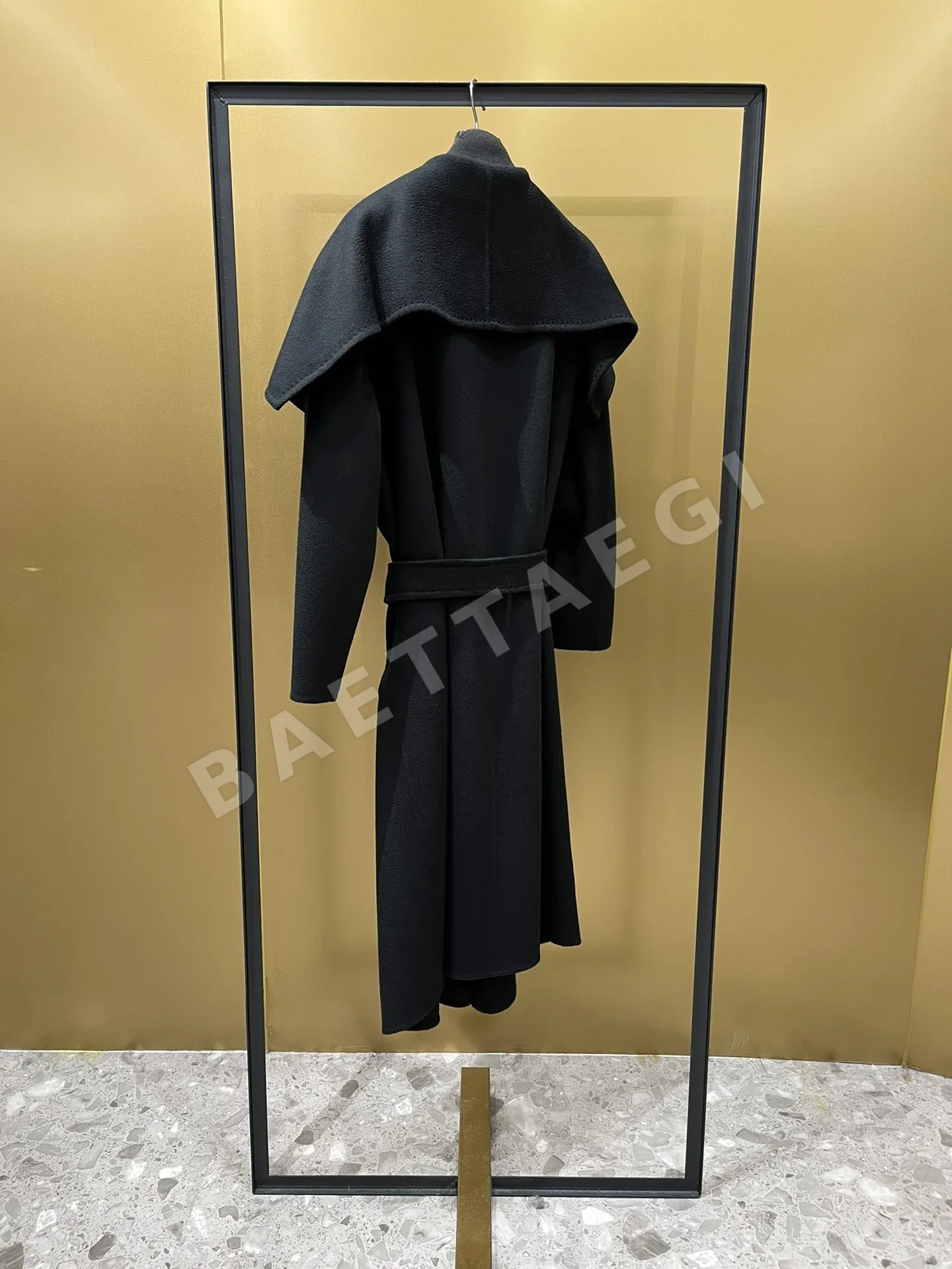 막스마라 리엔자 클래식 블랙 더블페이스 캐시미어 코트 상세 이미지 4