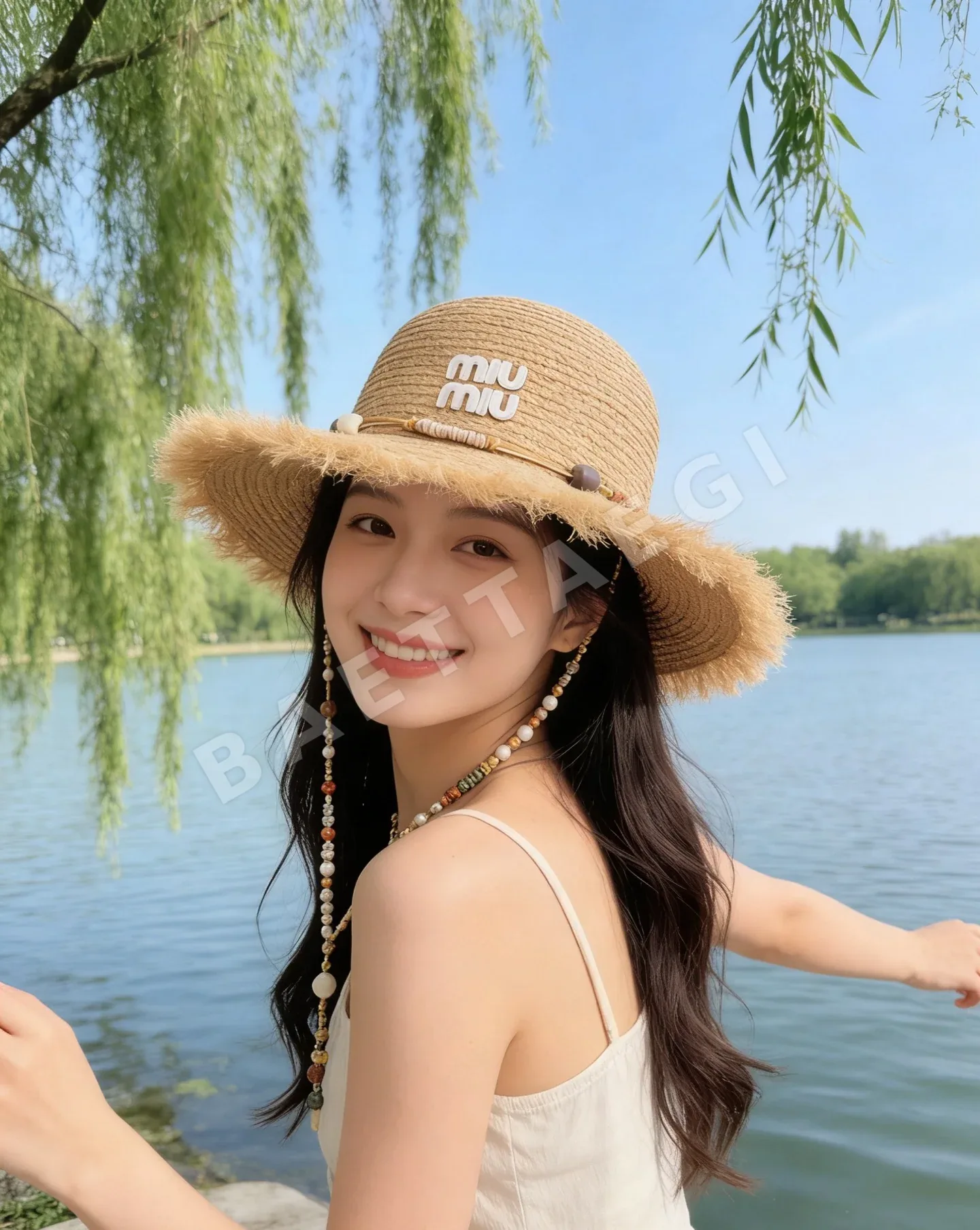 미우미우 헤진 밀짚모자 상세 이미지 1