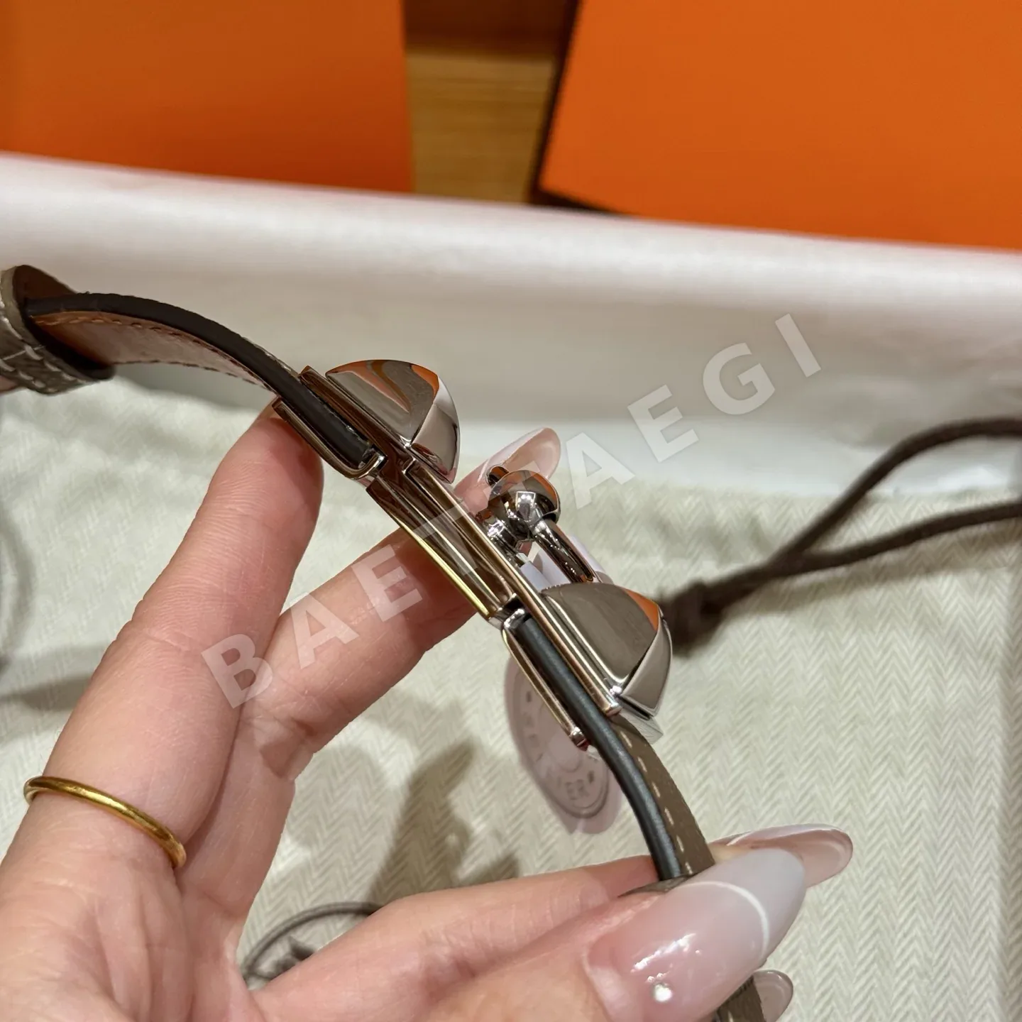 에르메스 앱송 카프스킨 켈리 버클 조절 벨트 상세 이미지 3