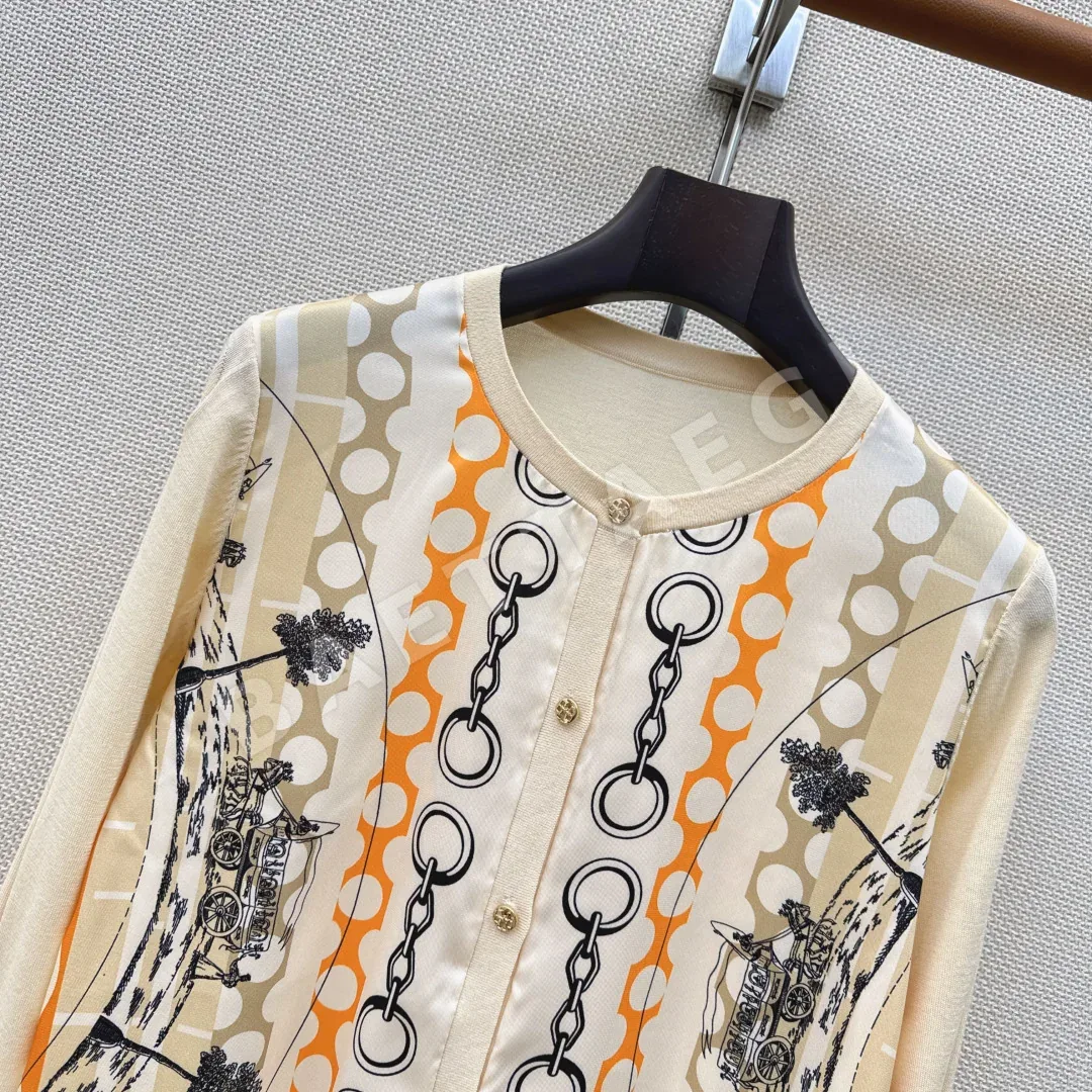 에르메스 레이온 패치워크 긴팔 니트 가디건 상세 이미지 4