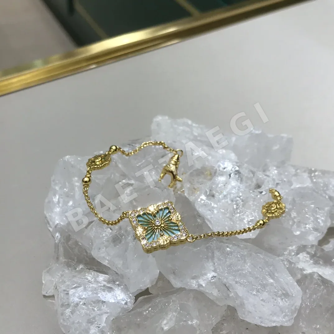부첼라티 오페라 시리즈 그린 에나멜 네 잎 클로버 팔찌 상세 이미지 2