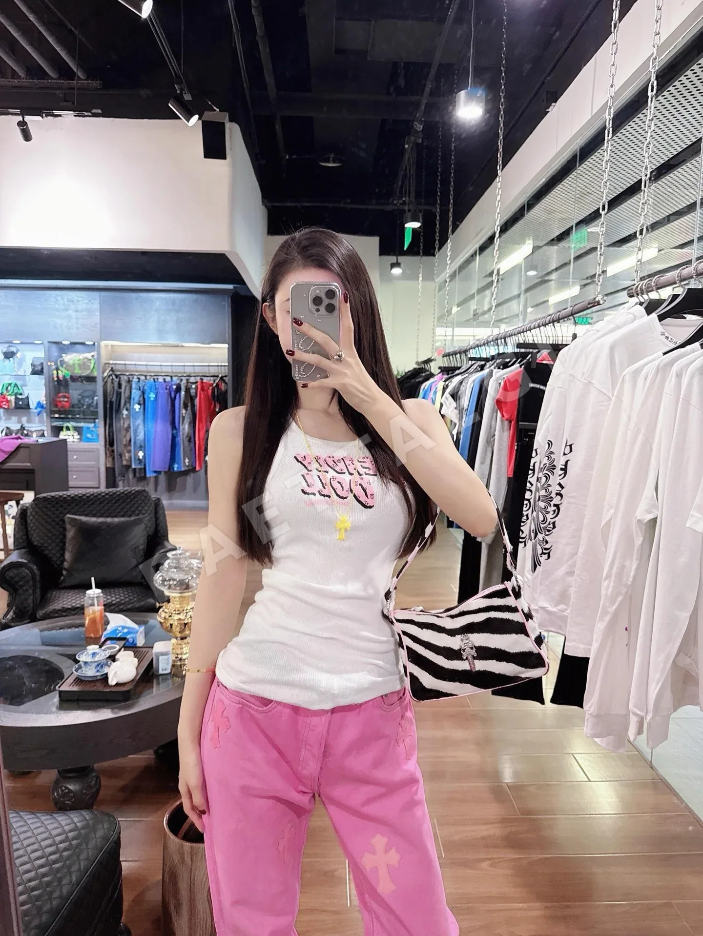 크롬하츠 빅소드 핑크 제브라 호스헤어 가방 상세 이미지 23