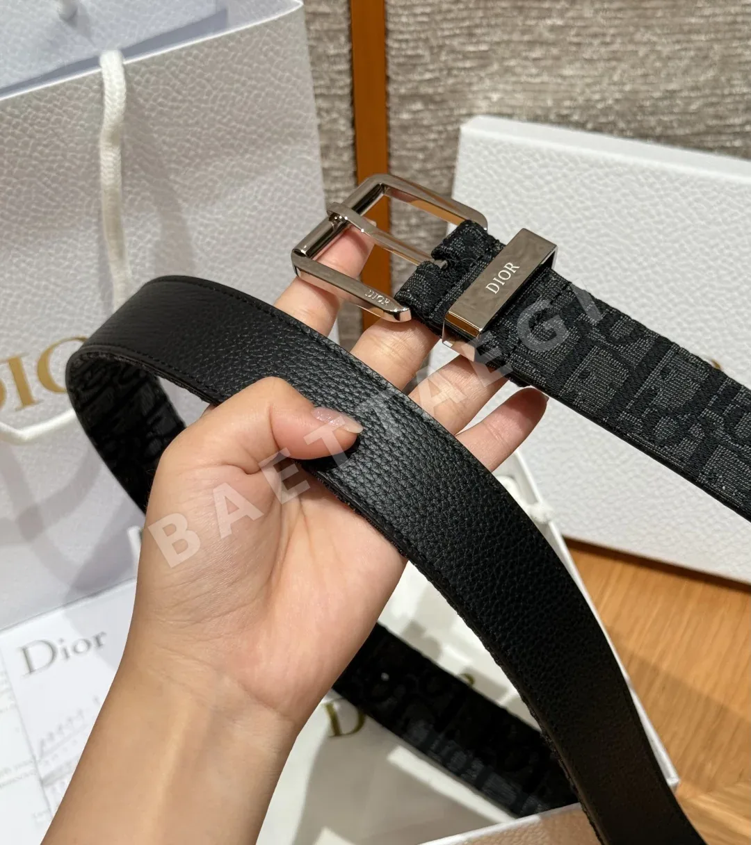 디올 클래식 자카드 3.5 cm 벨트 상세 이미지 4