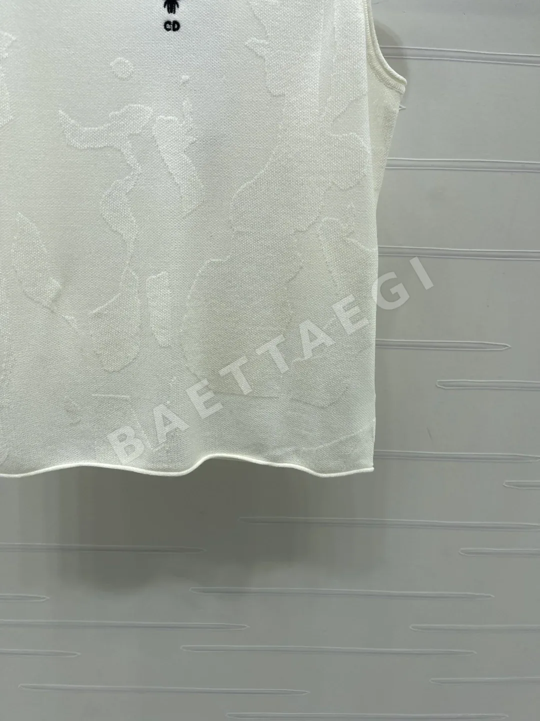 디올 여성 라운드넥 자카드 반팔 니트 베스트 상세 이미지 6
