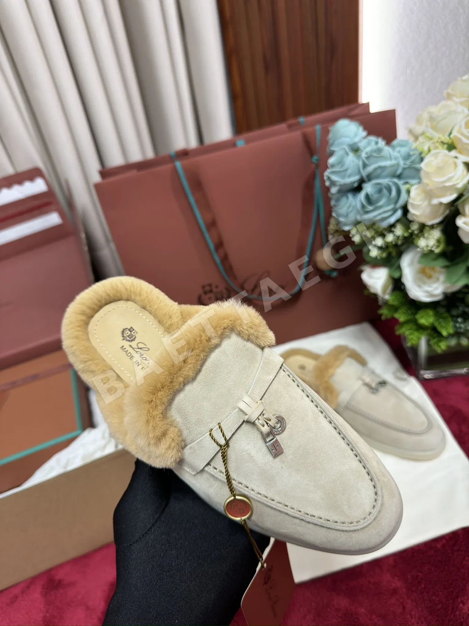 로로피아나 비버 퍼 하프 슬리퍼 상세 이미지 9