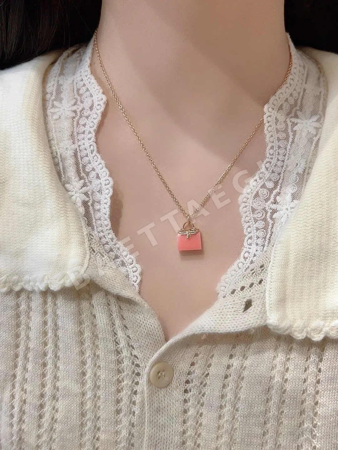 에르메스 핑크 콘스탄스 롱 펜던트 목걸이 상세 이미지 2