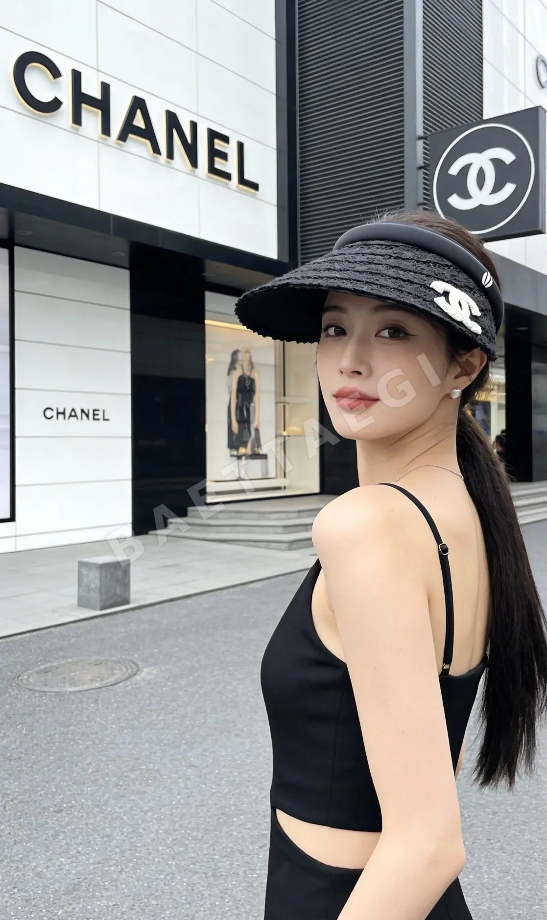 샤넬 비치 리조트 스타일 바이저 모자 상세 이미지 3