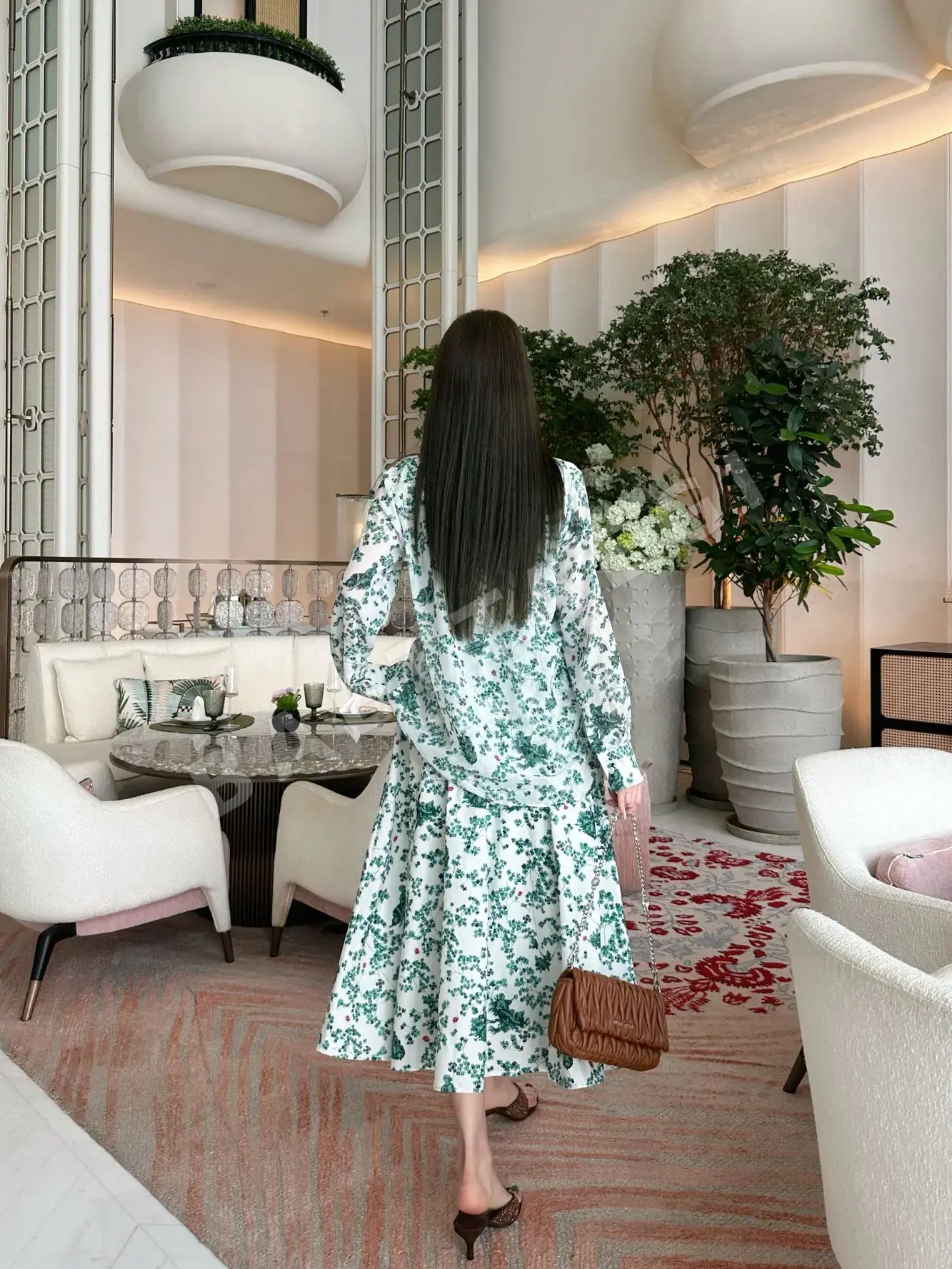 디올 여성 프린트 시스루 셔츠 세트 상세 이미지 5